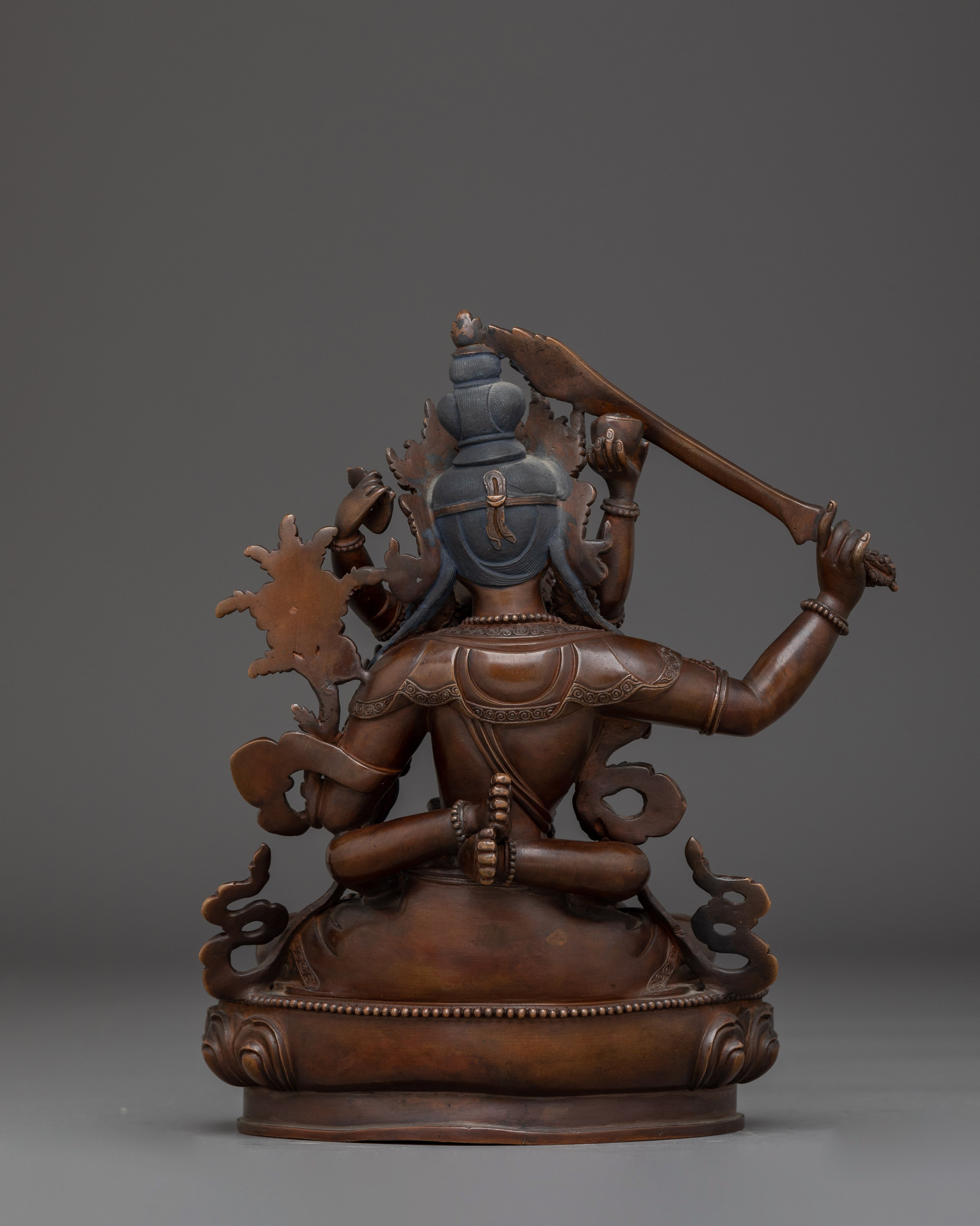 Oxidized Copper Statue Manjushri with Consort