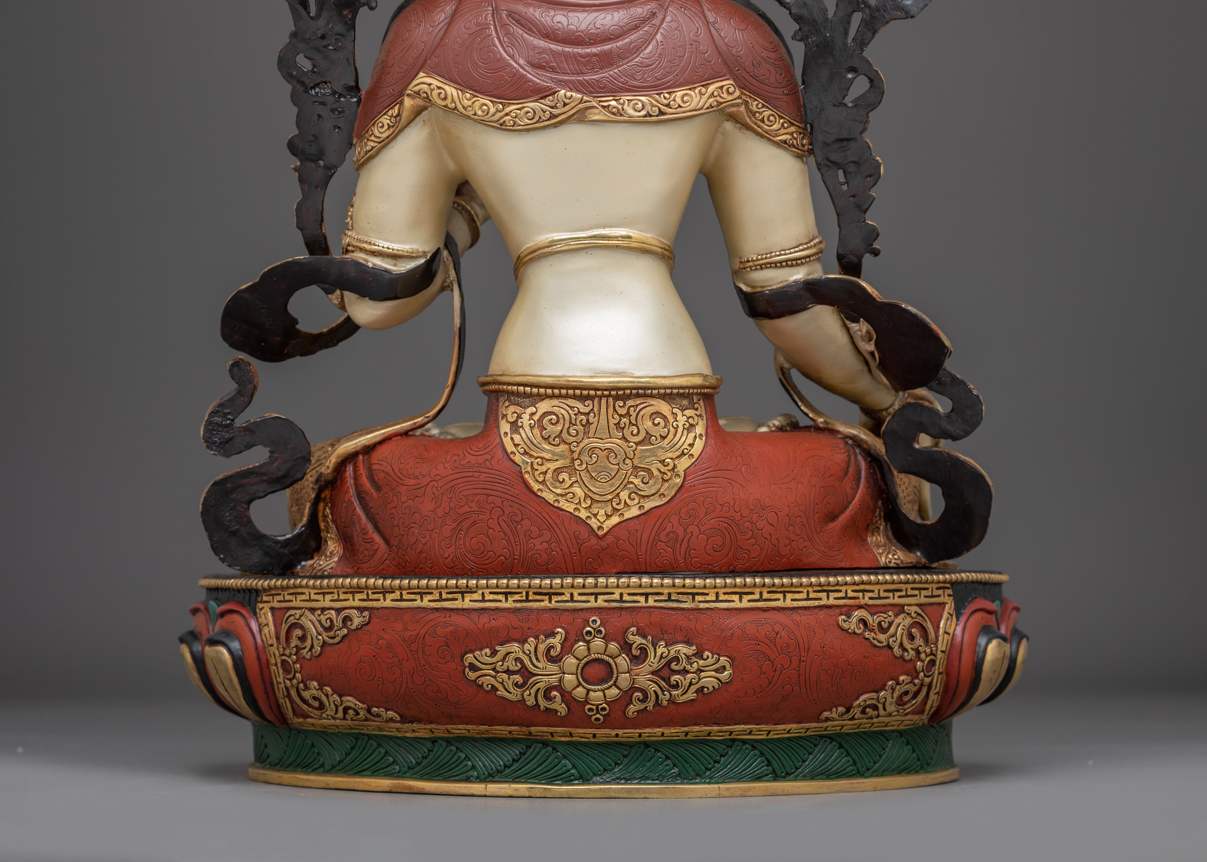 Himalayan White Tara Statue: Nepali Handcrafted Gold Icon