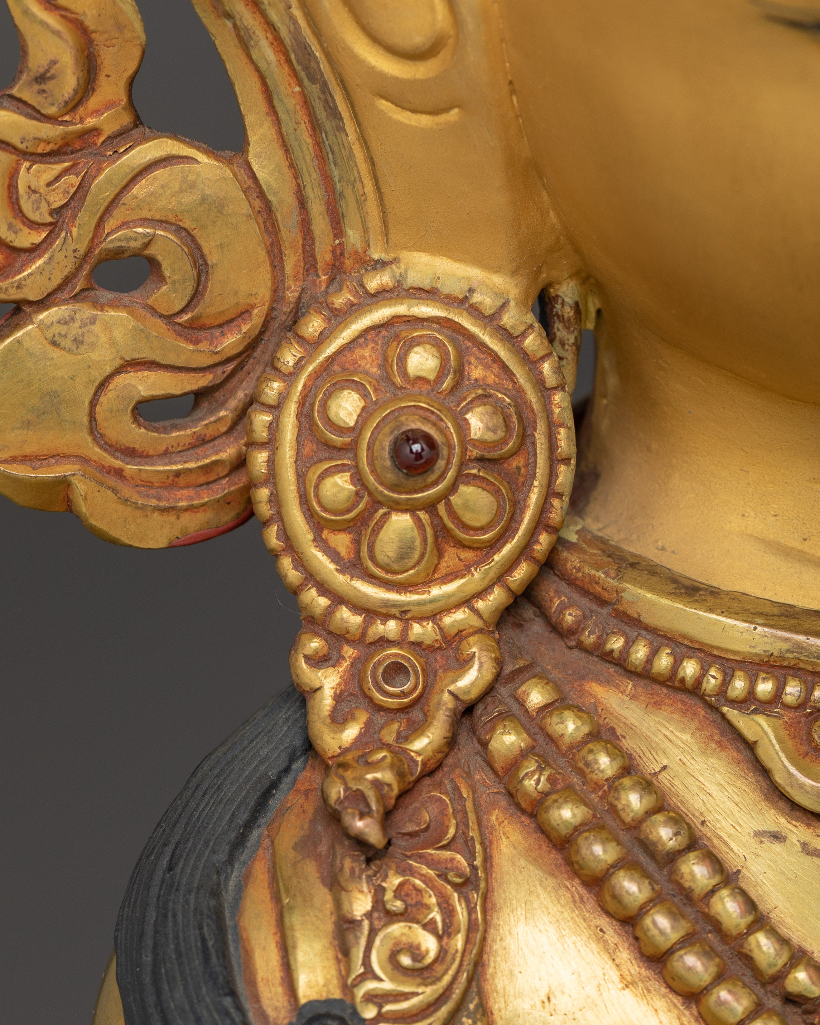 Tibetan Golden Vajrasattva Figurine | Sacred Bodhisattva of Purity