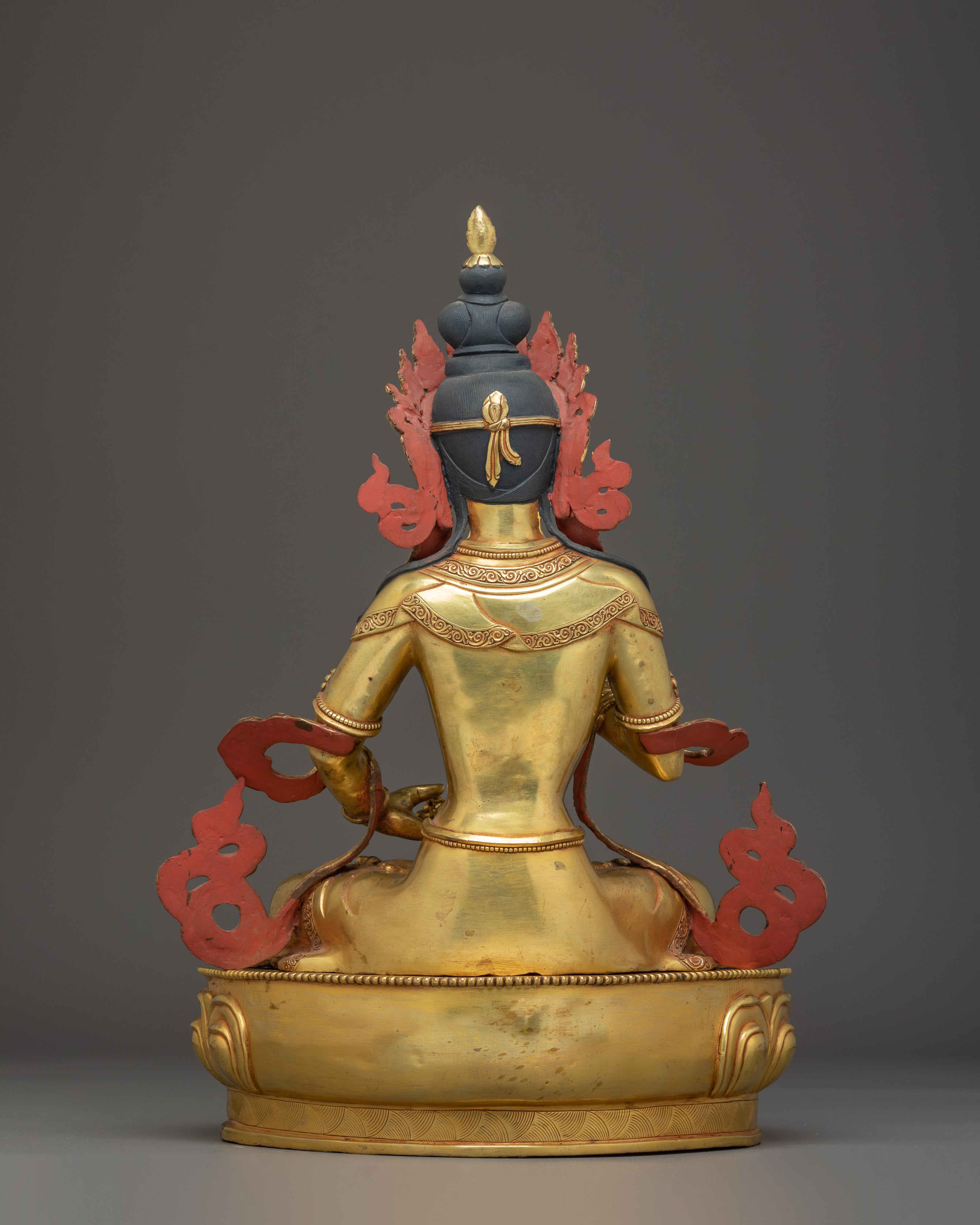 Tibetan Golden Vajrasattva Figurine | Sacred Bodhisattva of Purity