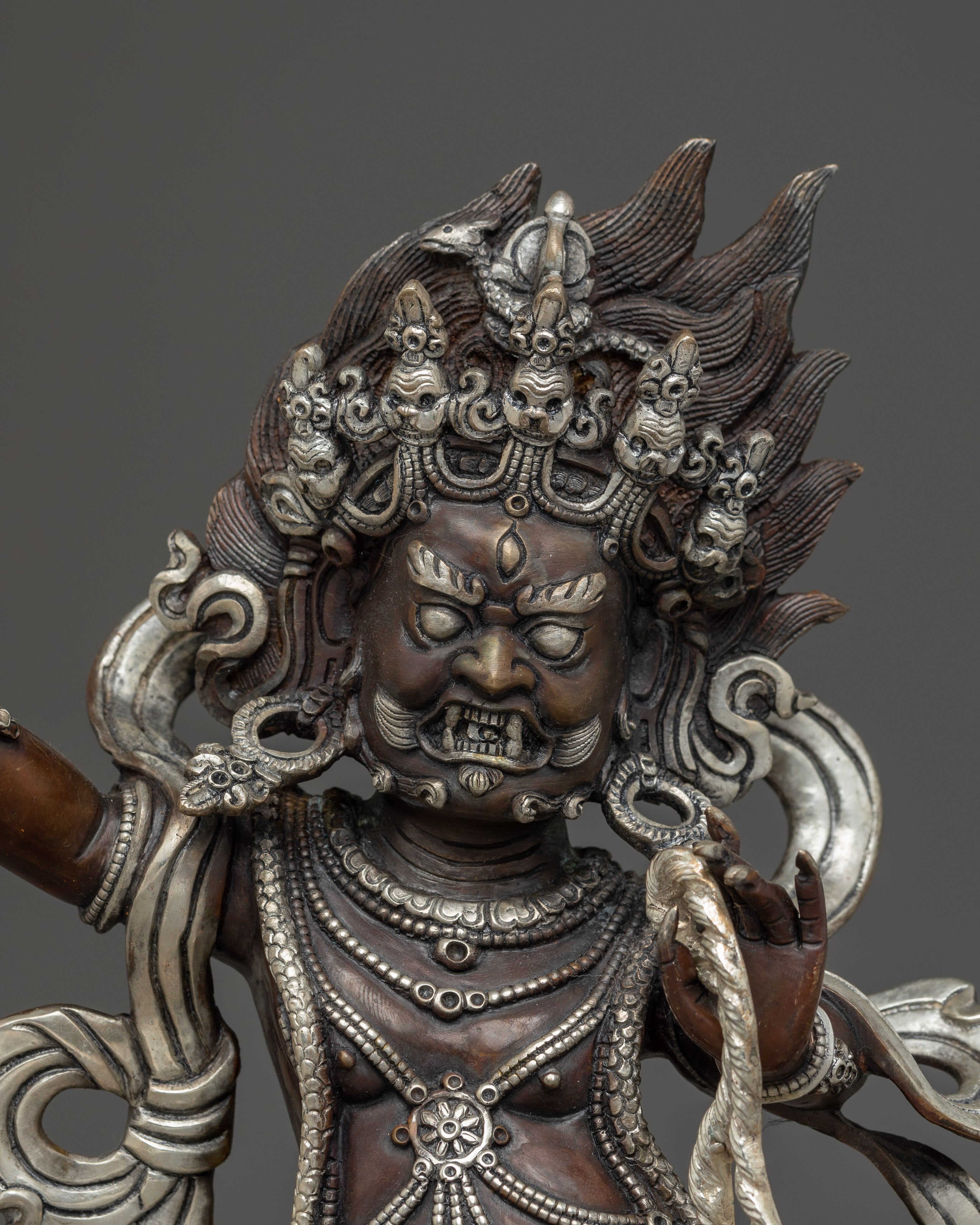 Himalayan Vajrapani Sculpture: Mighty Vajra-Hand of the Buddha