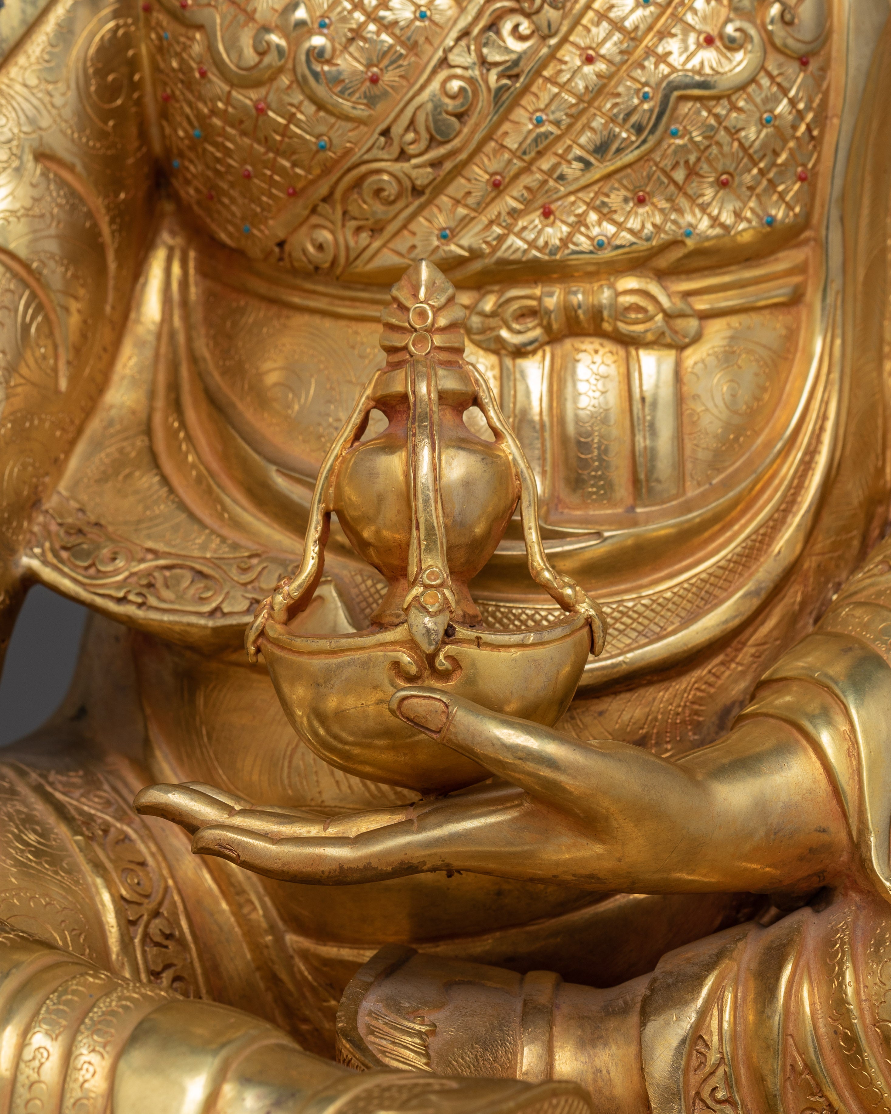 Statue of Vajra Master Guru Rinpoche | Padmasambhava Golden Sculpture