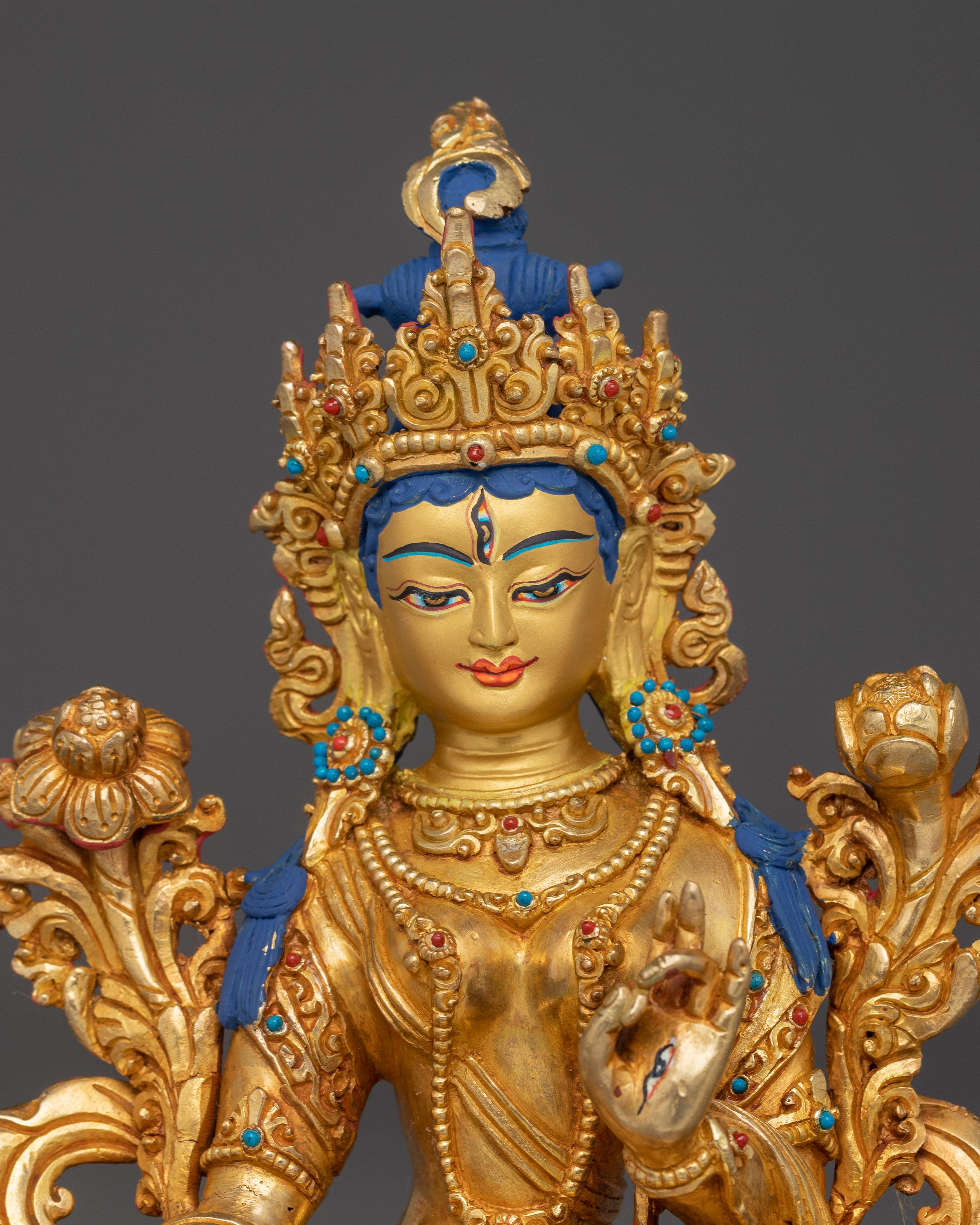 Seven-eyed Healing Goddess White Tara Statue