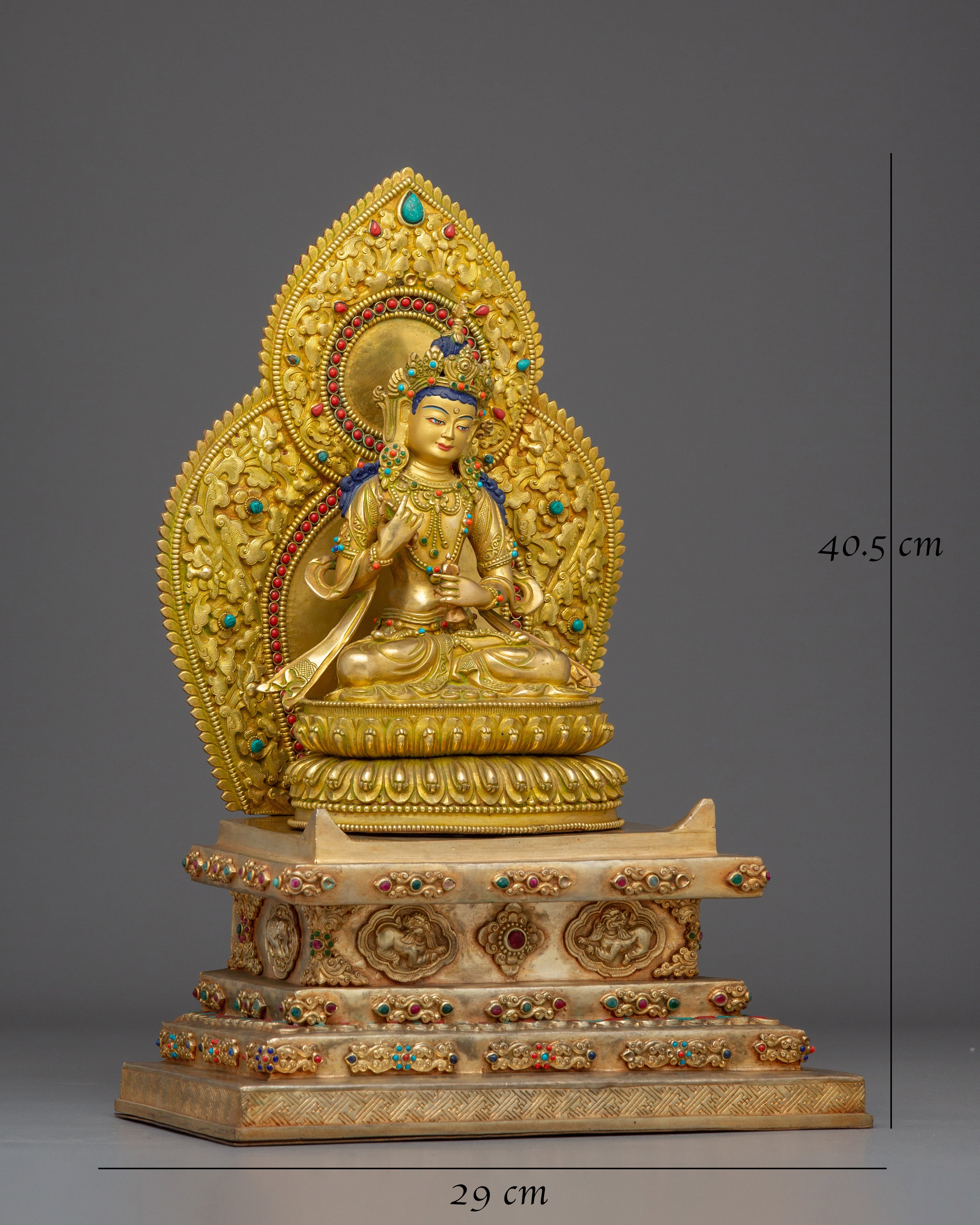 Statue of Vajrasattva With Throne: Bodhisattva of Purification