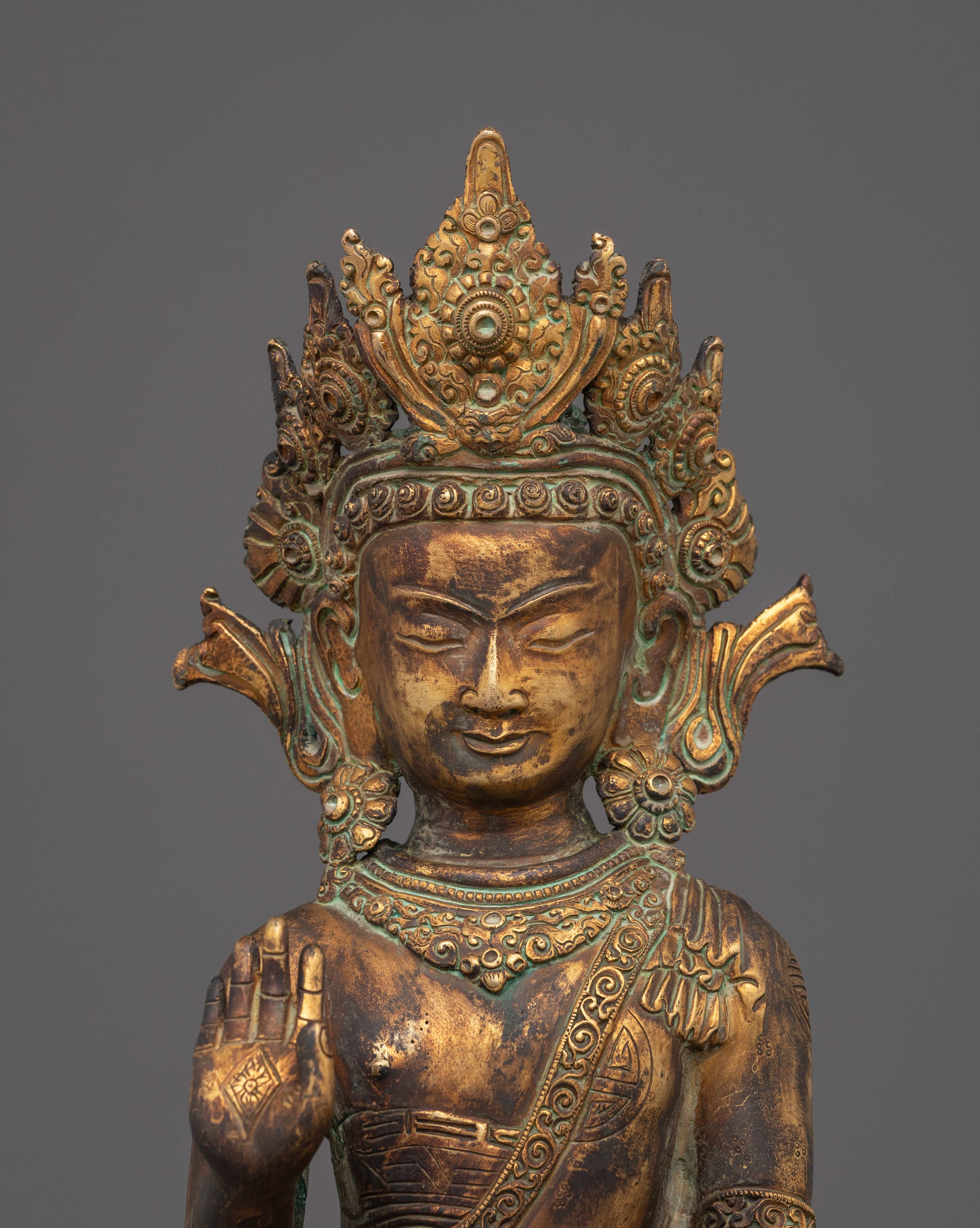 Copper Handmade Statue of Standing Buddha