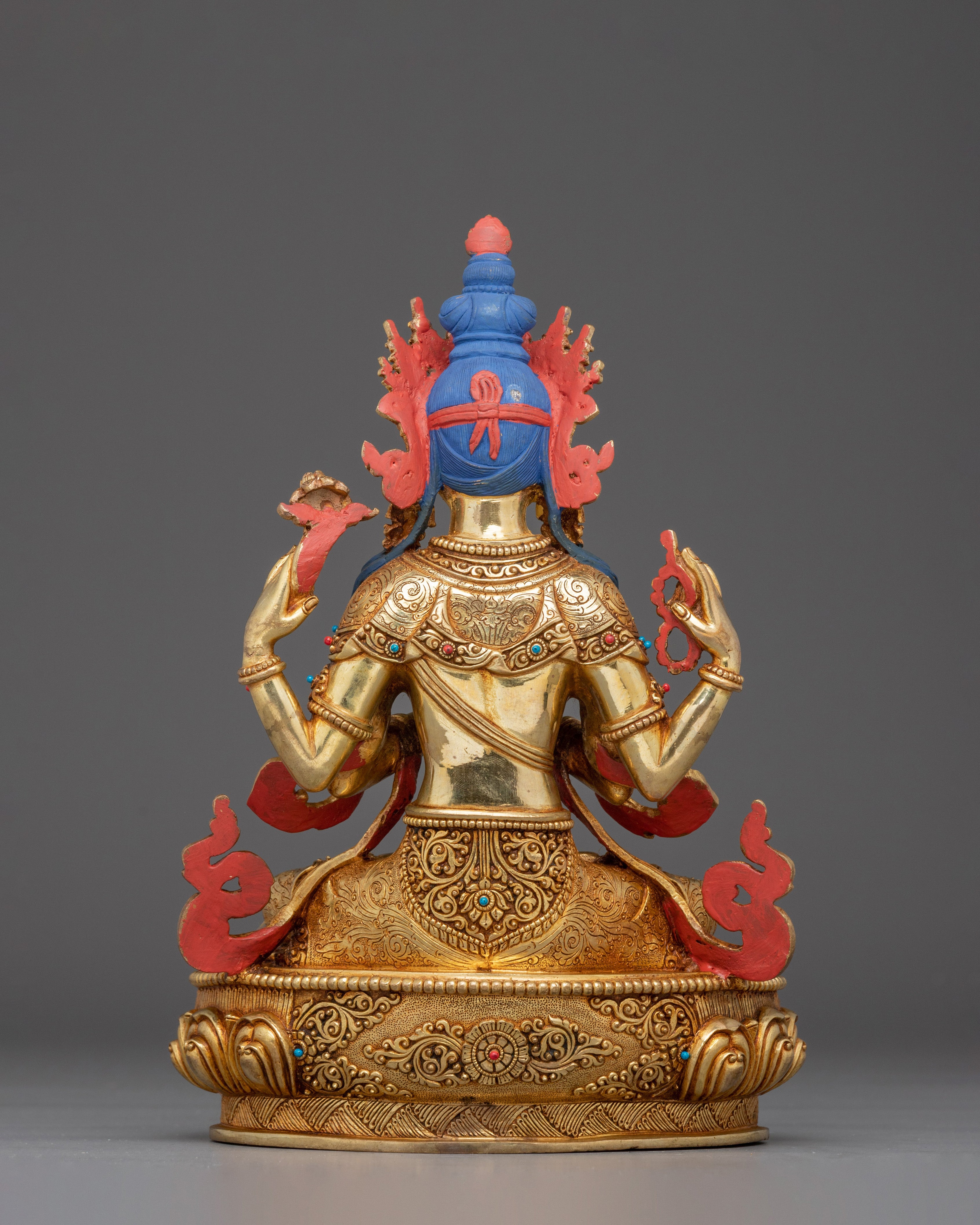 Golden Chenrezig Statue: The Bodhisattva of Compassion