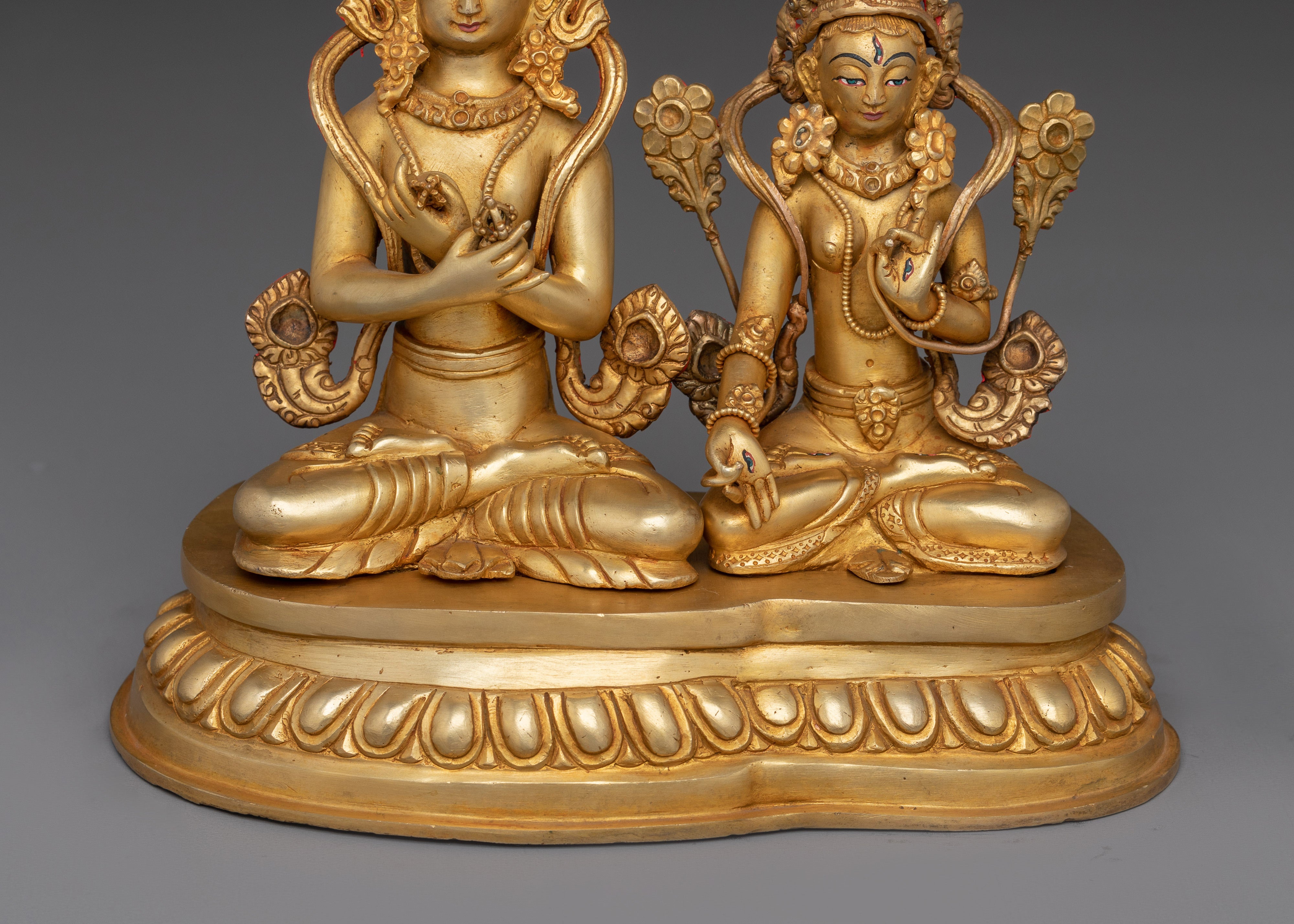 Vajradhara and White Tara Statue Set