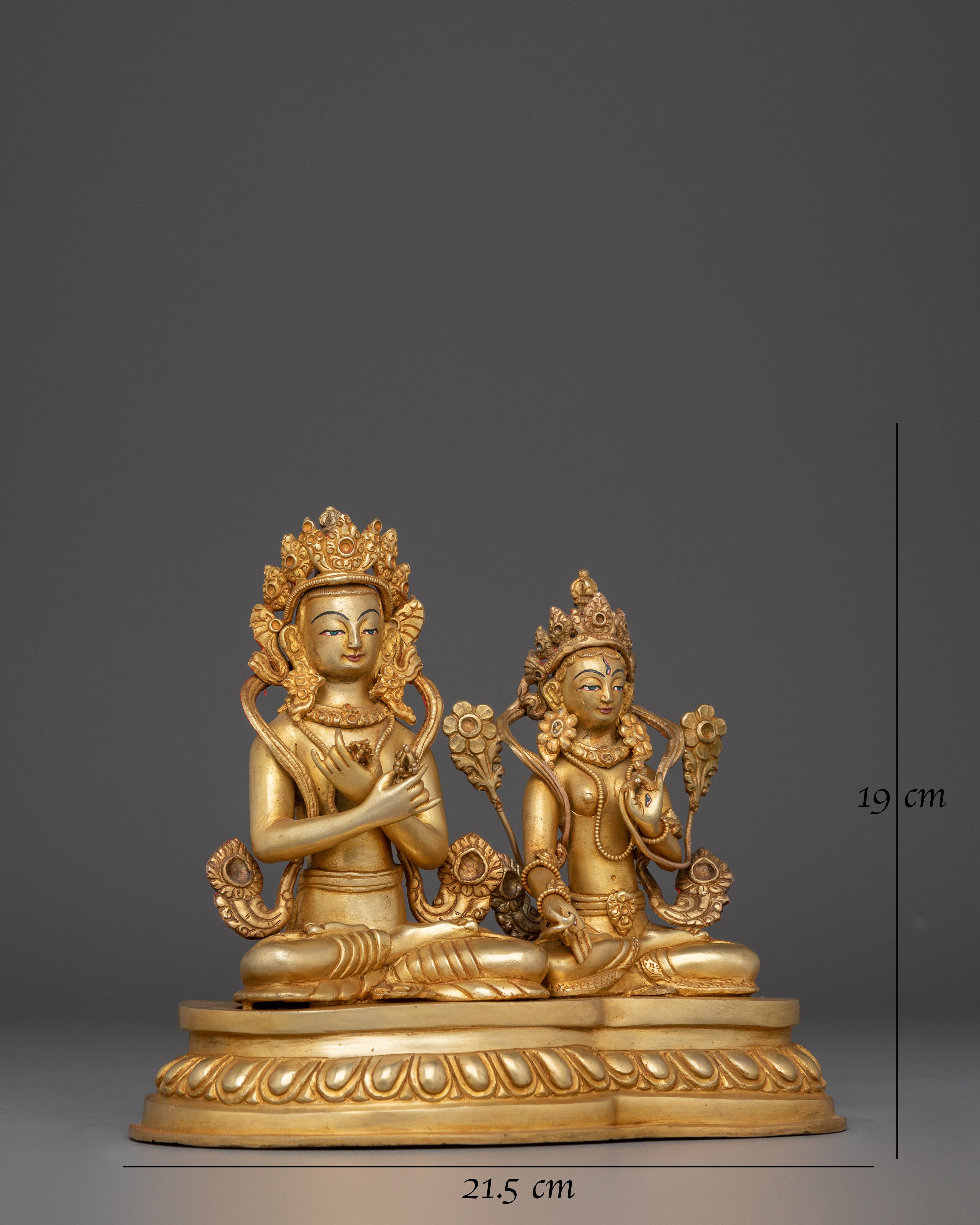 Vajradhara and White Tara Statue Set