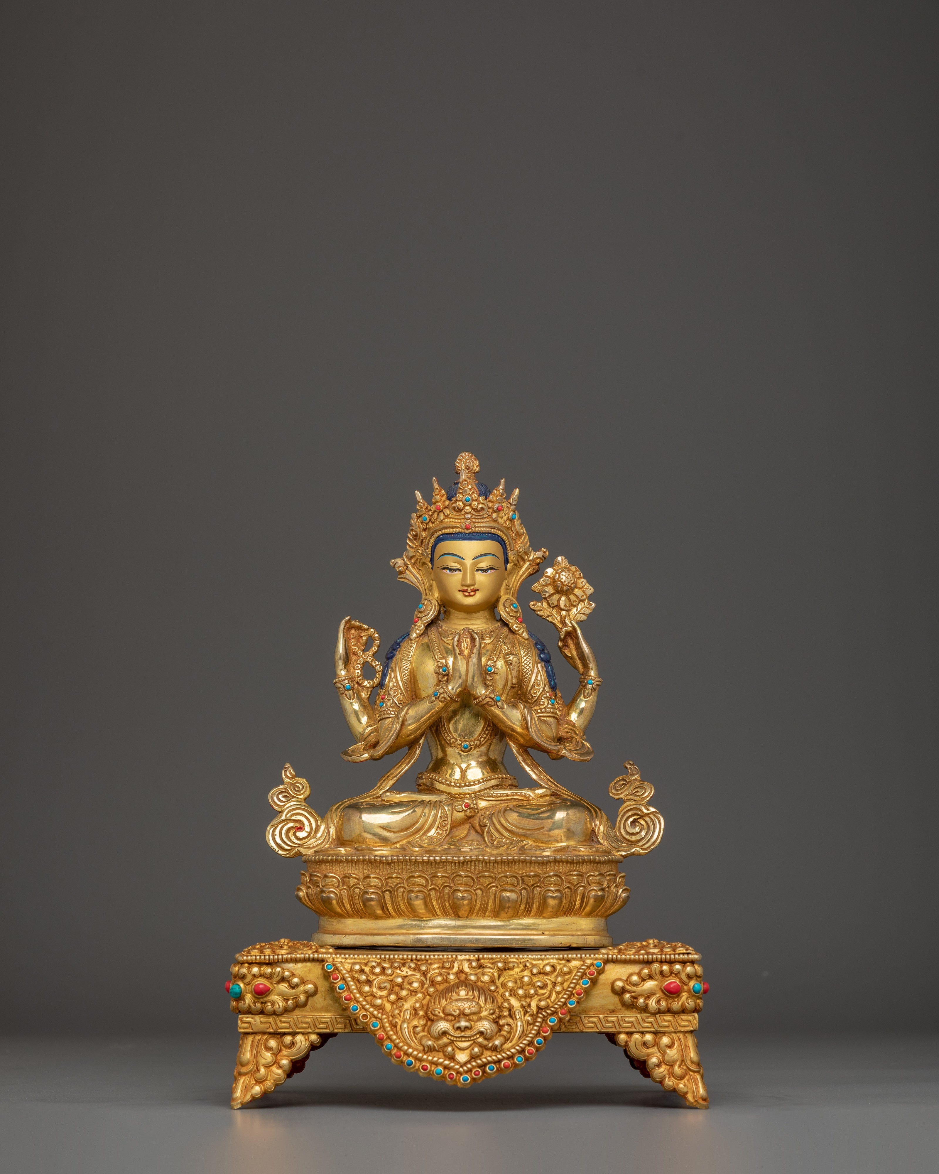 Chenrezig on Throne: The Compassionate Bodhisattva