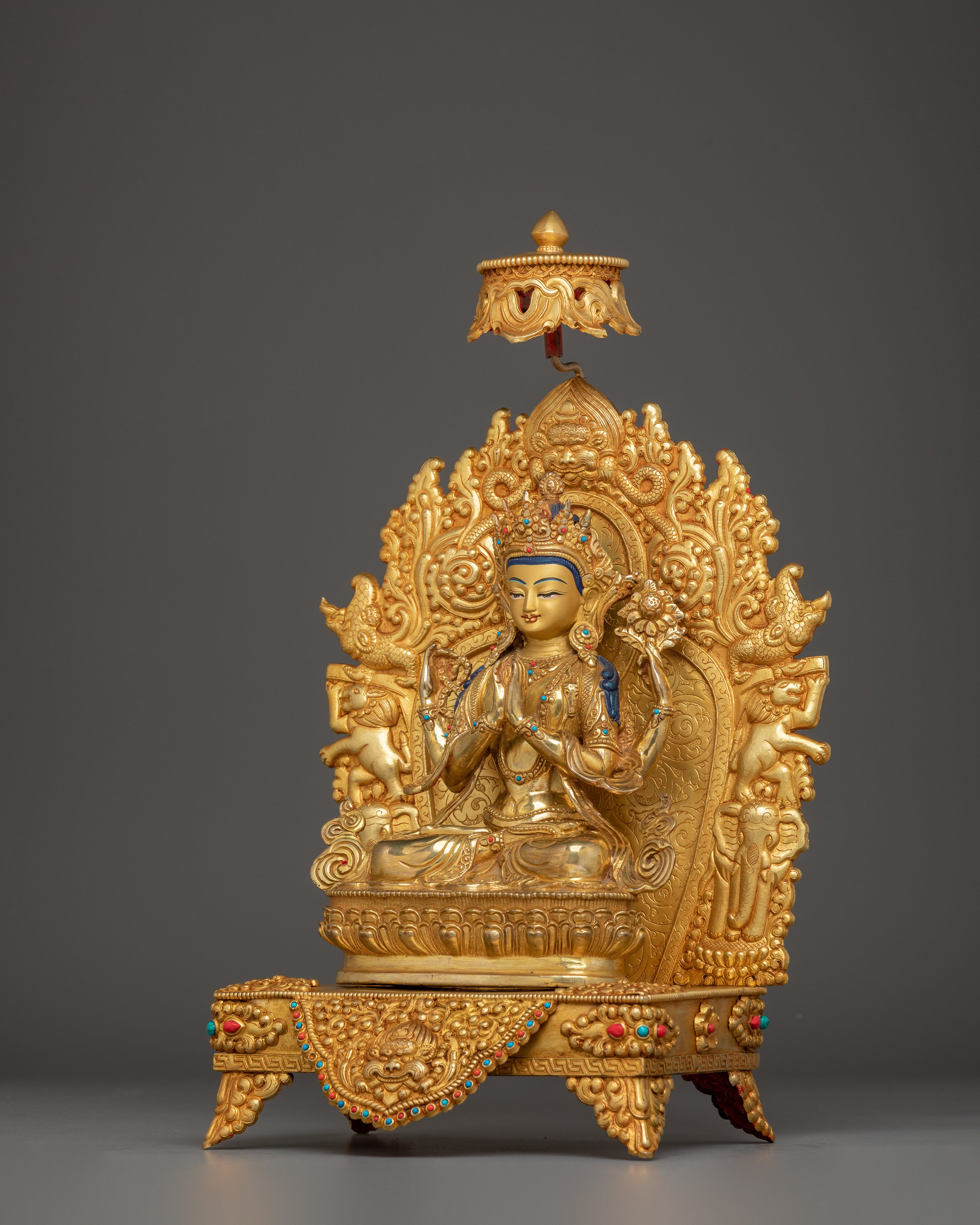 Chenrezig on Throne: The Compassionate Bodhisattva