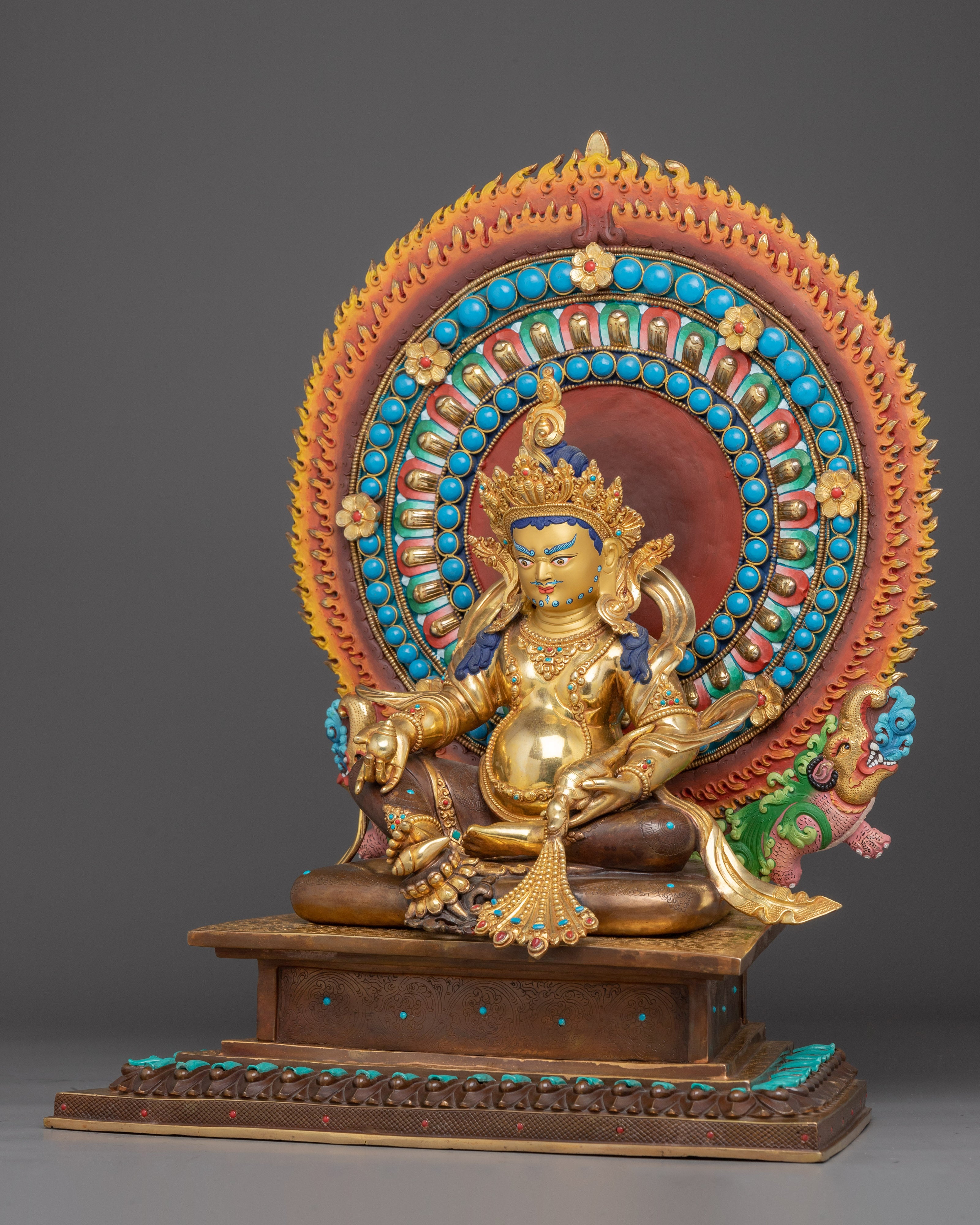 Dzambhala on Throne - Buddhist Wealth God