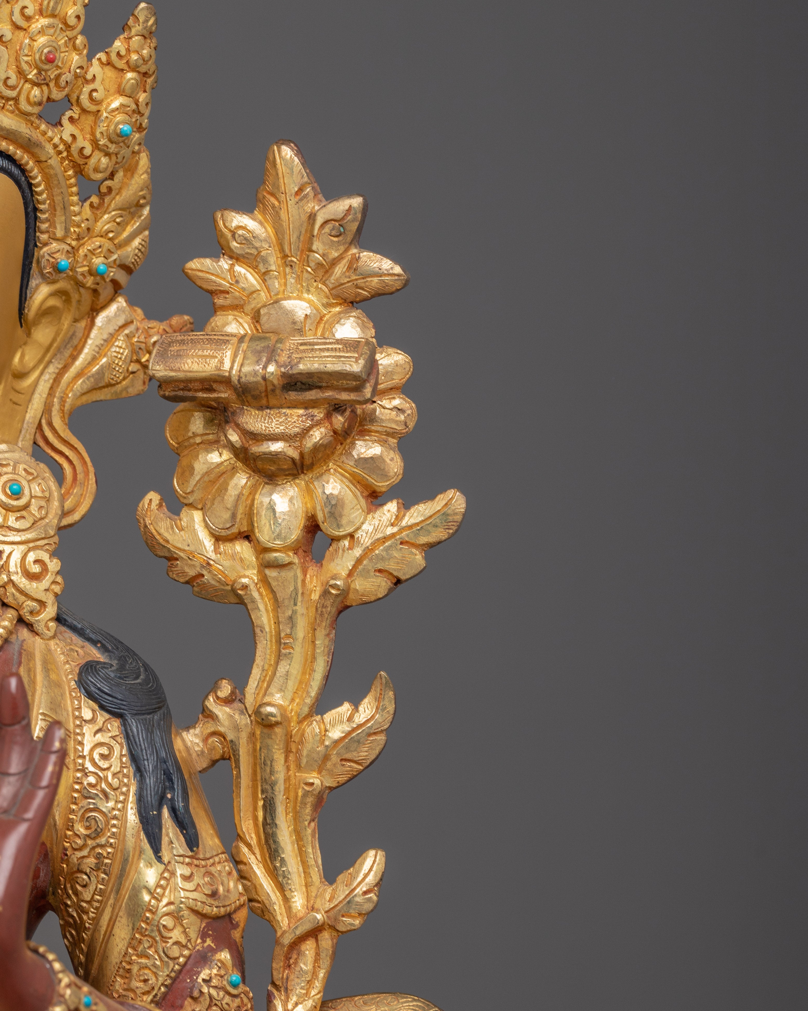 Golden Manjushri Figurine: The Wisdom Bodhisattva