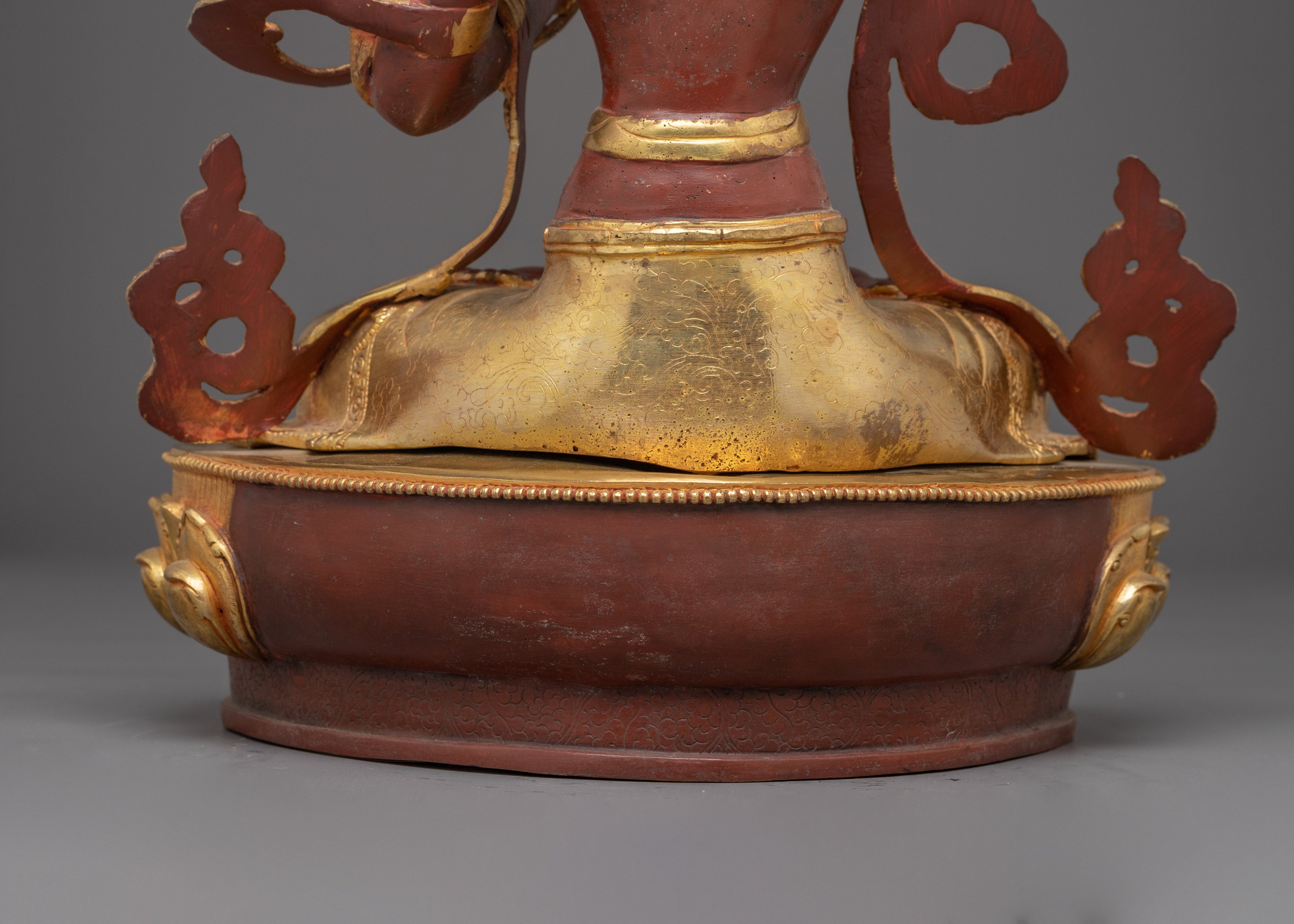 Golden Manjushri Figurine: The Wisdom Bodhisattva