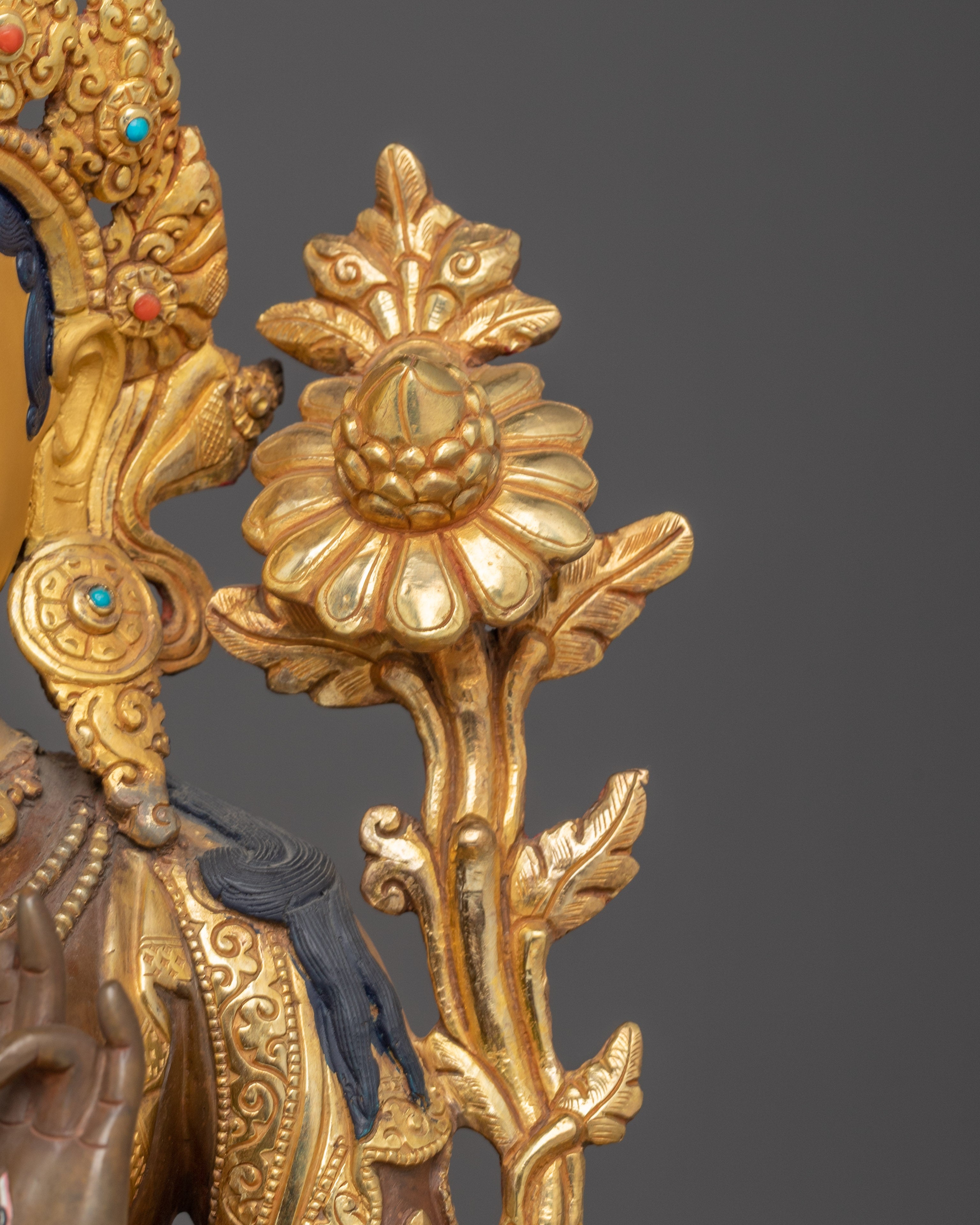 Seven-Eyed Deity White Tara Golden Figurine