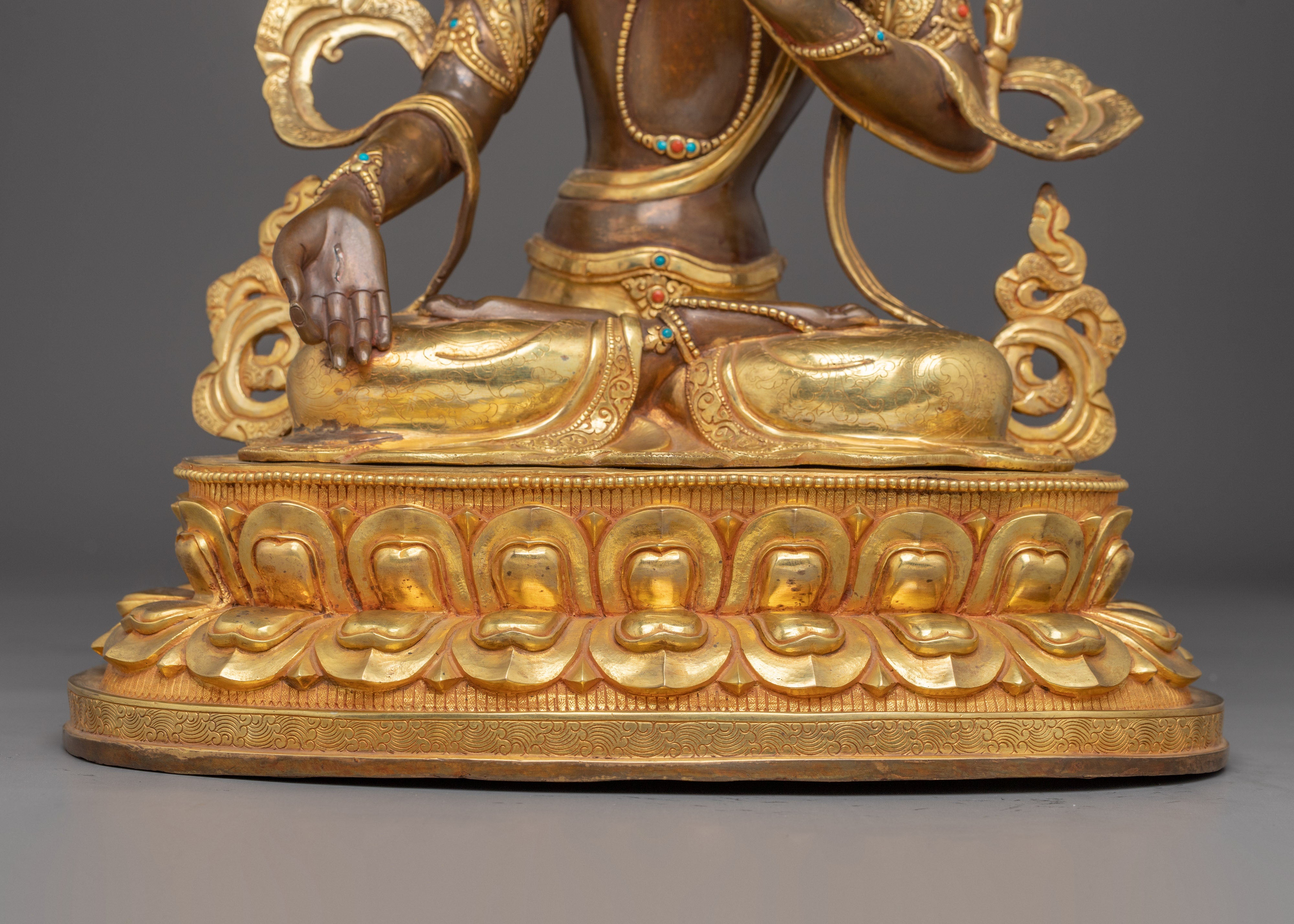 Seven-Eyed Deity White Tara Golden Figurine