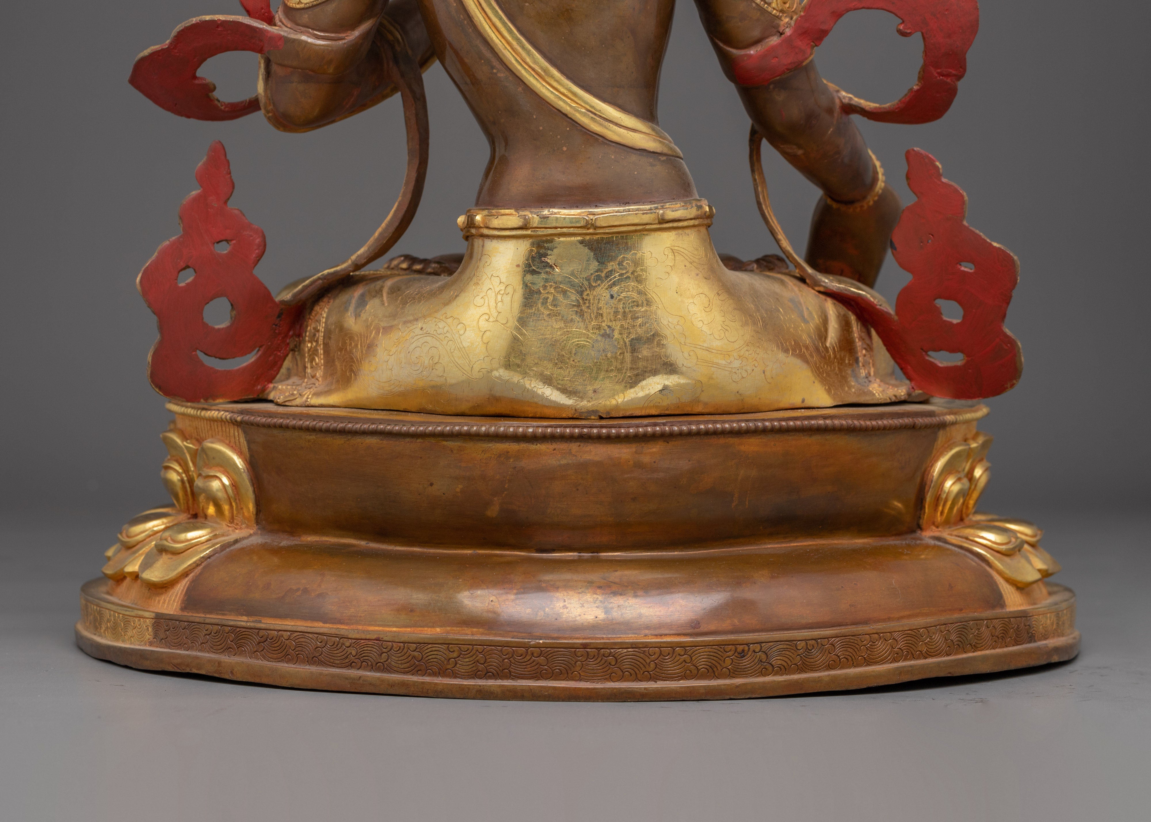 Seven-Eyed Deity White Tara Golden Figurine