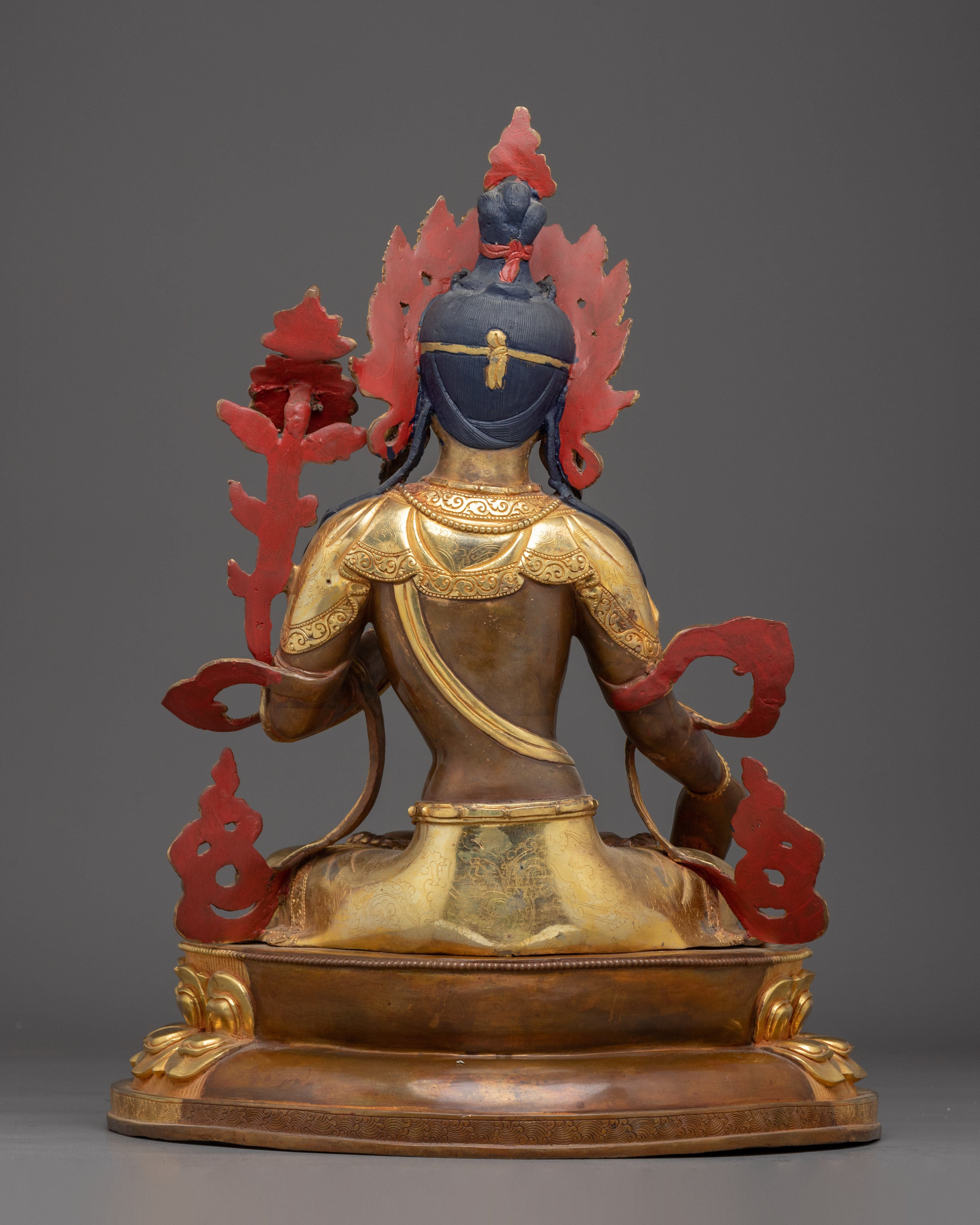 Seven-Eyed Deity White Tara Golden Figurine