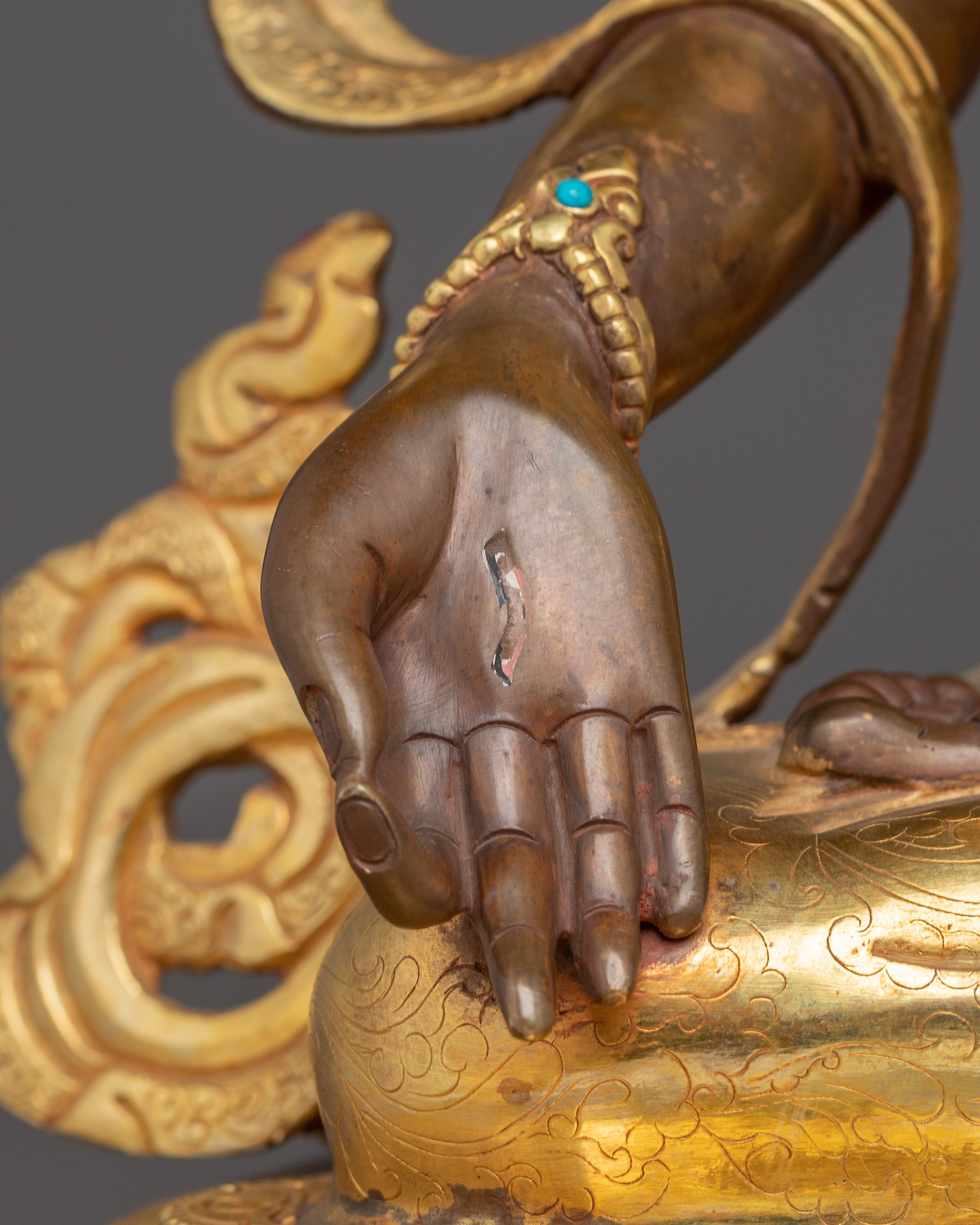 Seven-Eyed Deity White Tara Golden Figurine