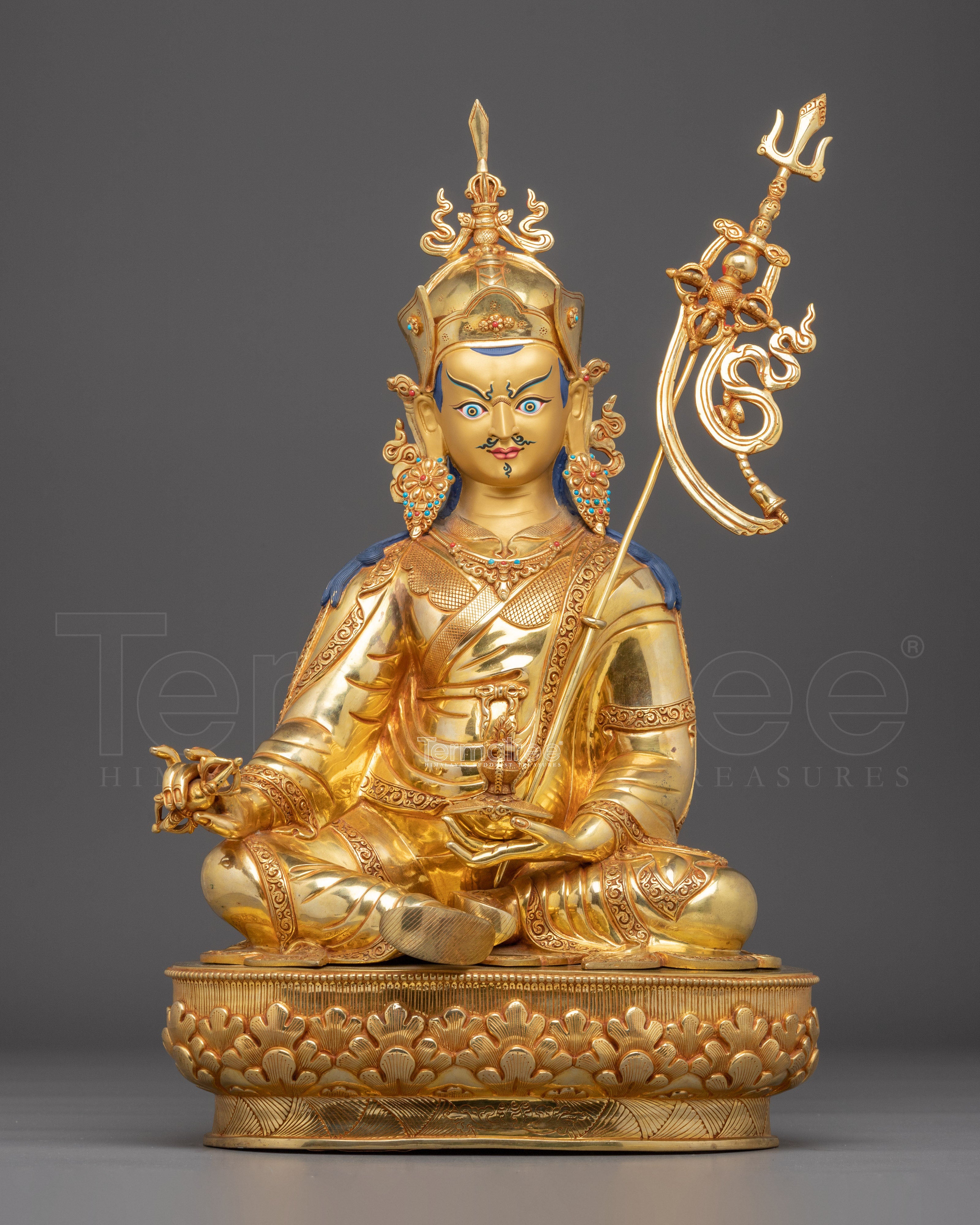 Guru Rinpoche Art in 24K Gold - A Symbol of Wisdom & Protection
