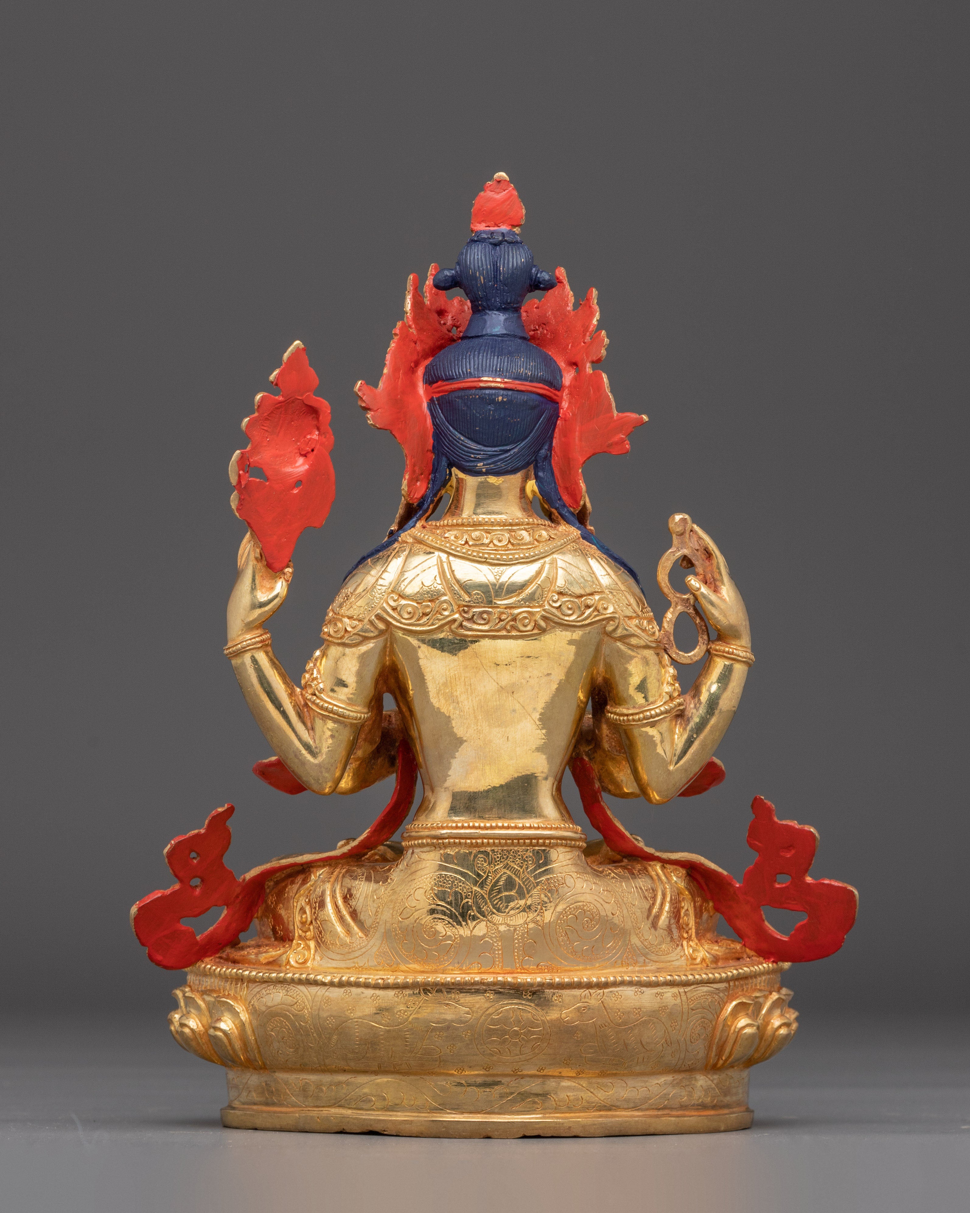 Golden Chenrezig Art: Bodhisattva of Wisdom