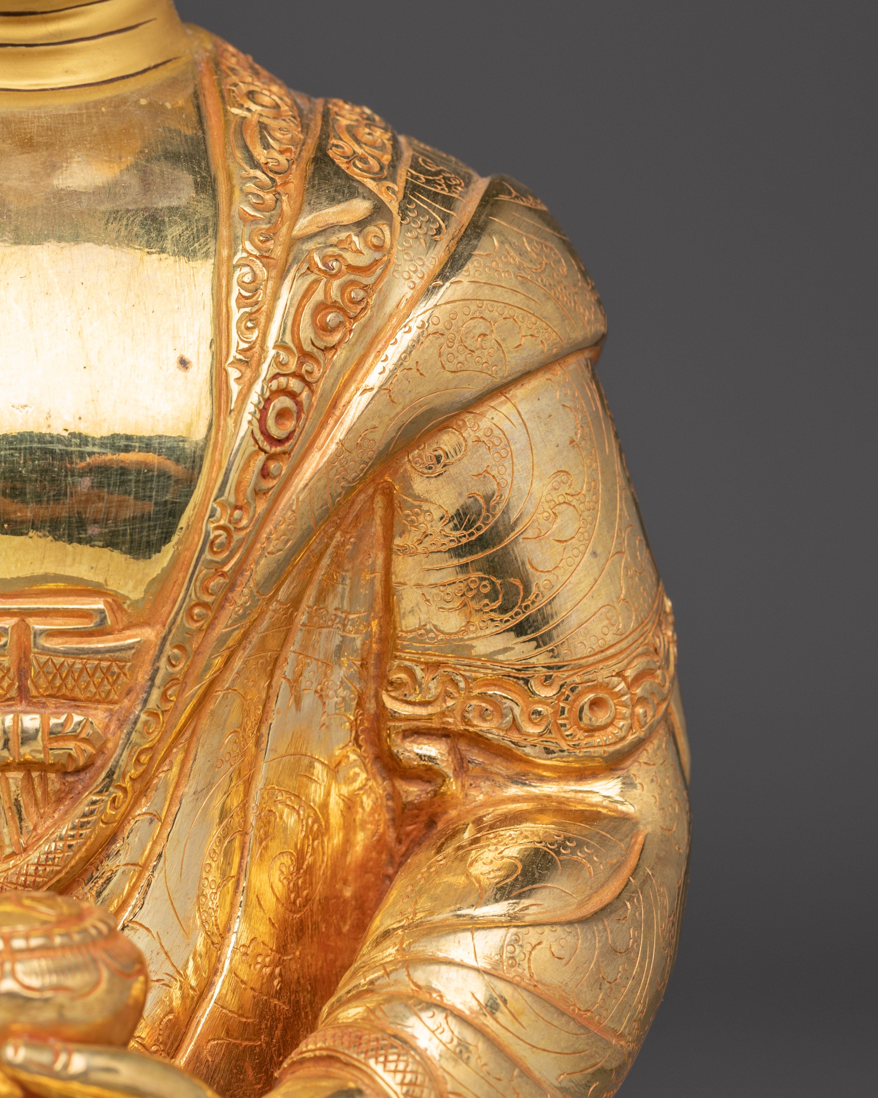 Golden Shakyamuni Buddha Copper Sculpture