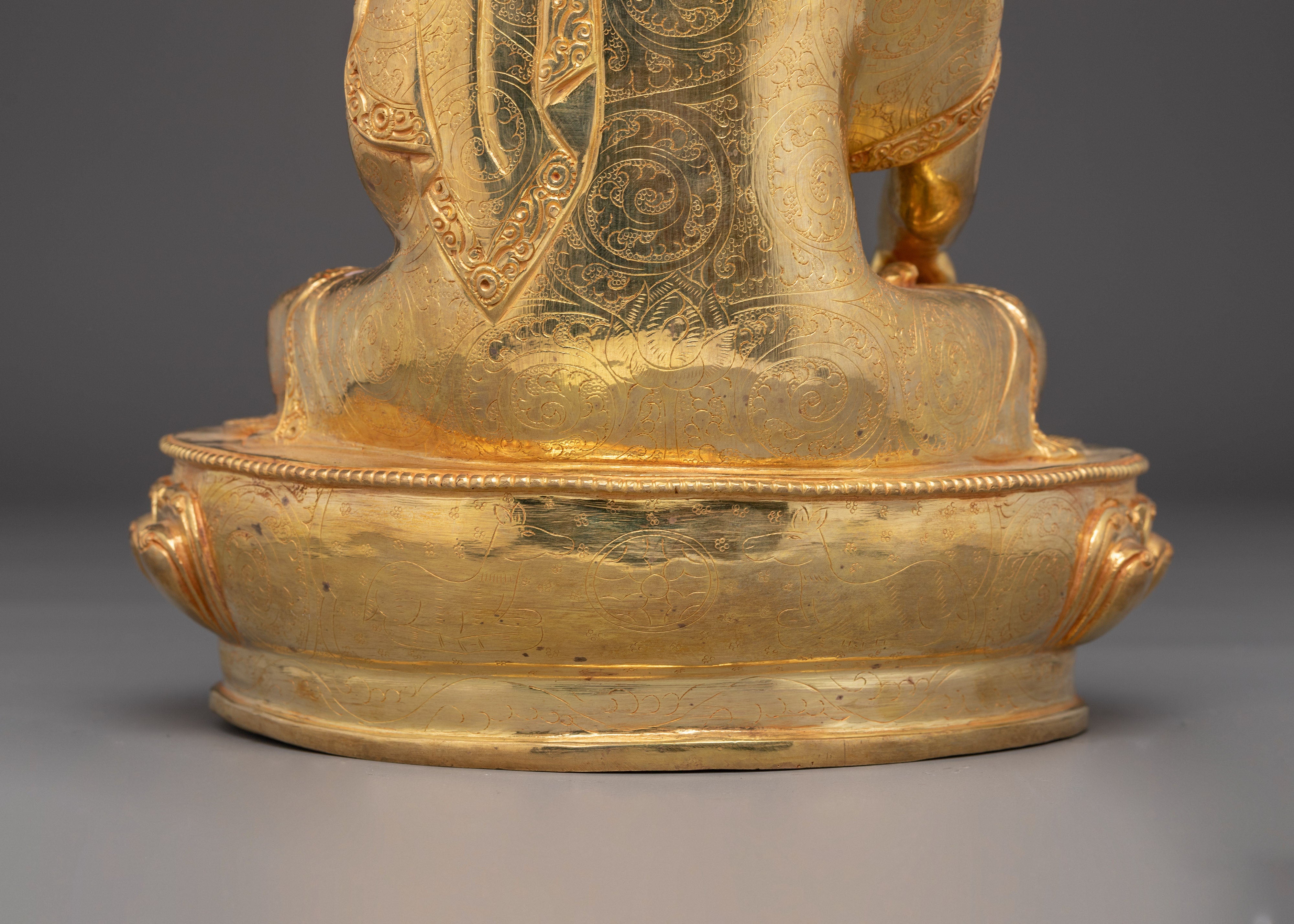 Golden Shakyamuni Buddha Copper Sculpture