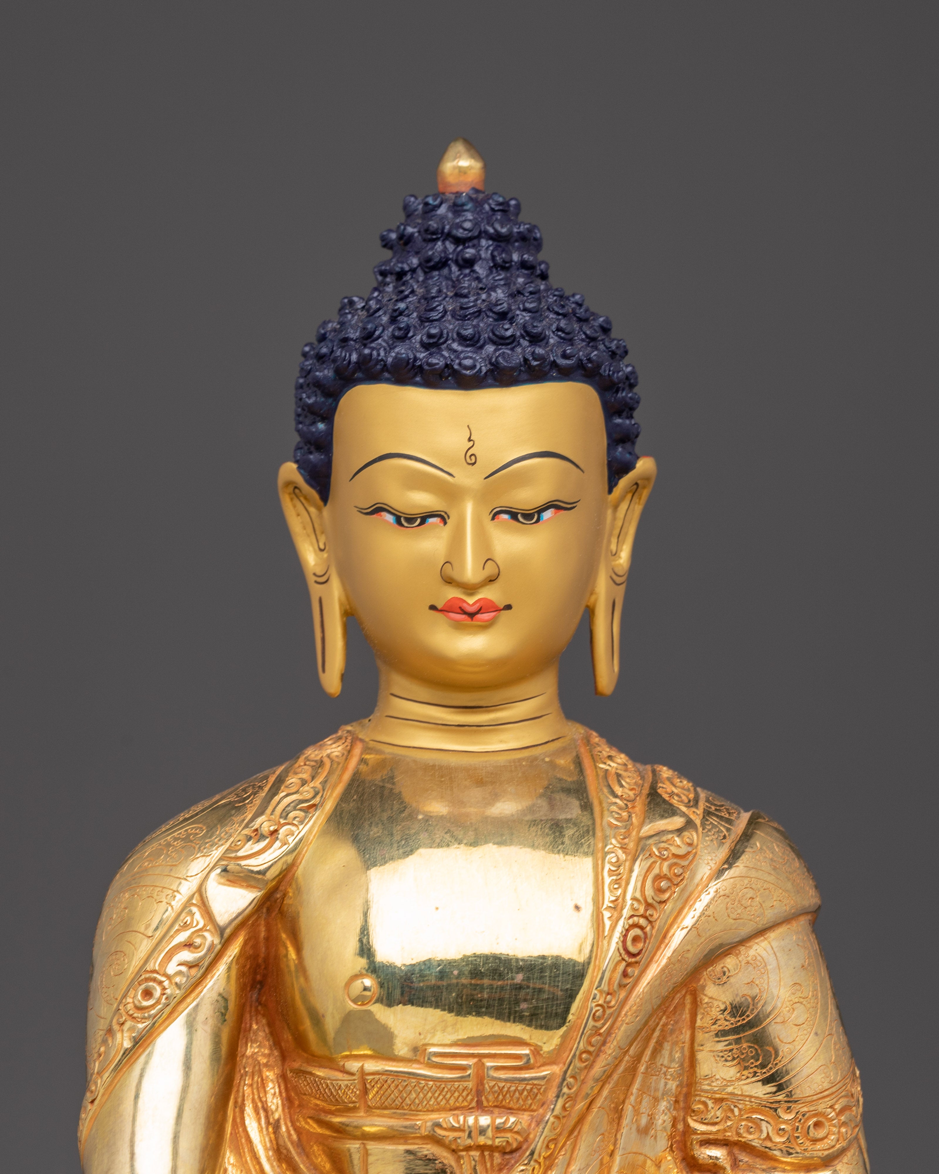 Golden Shakyamuni Buddha Copper Sculpture