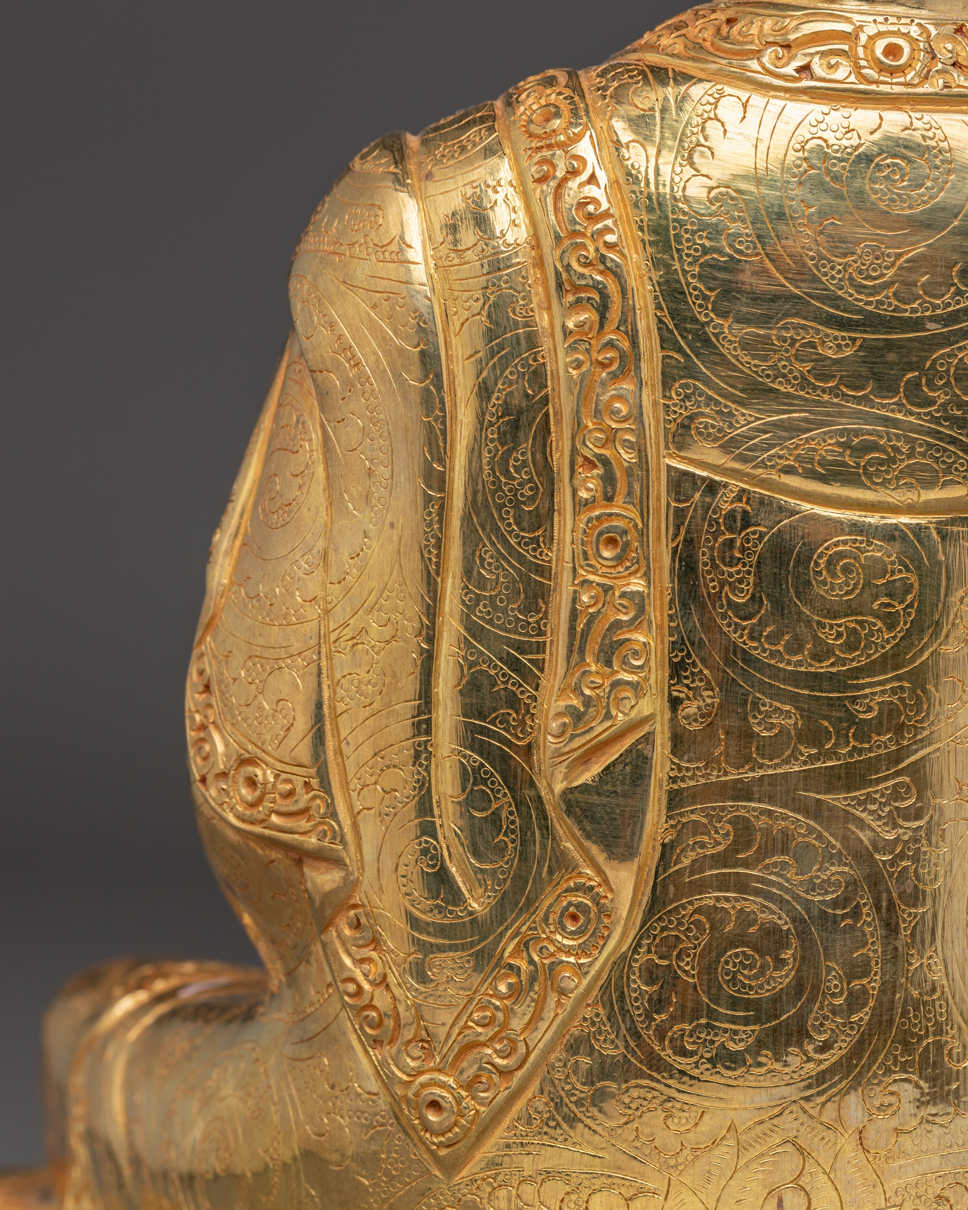 Golden Shakyamuni Buddha Copper Sculpture