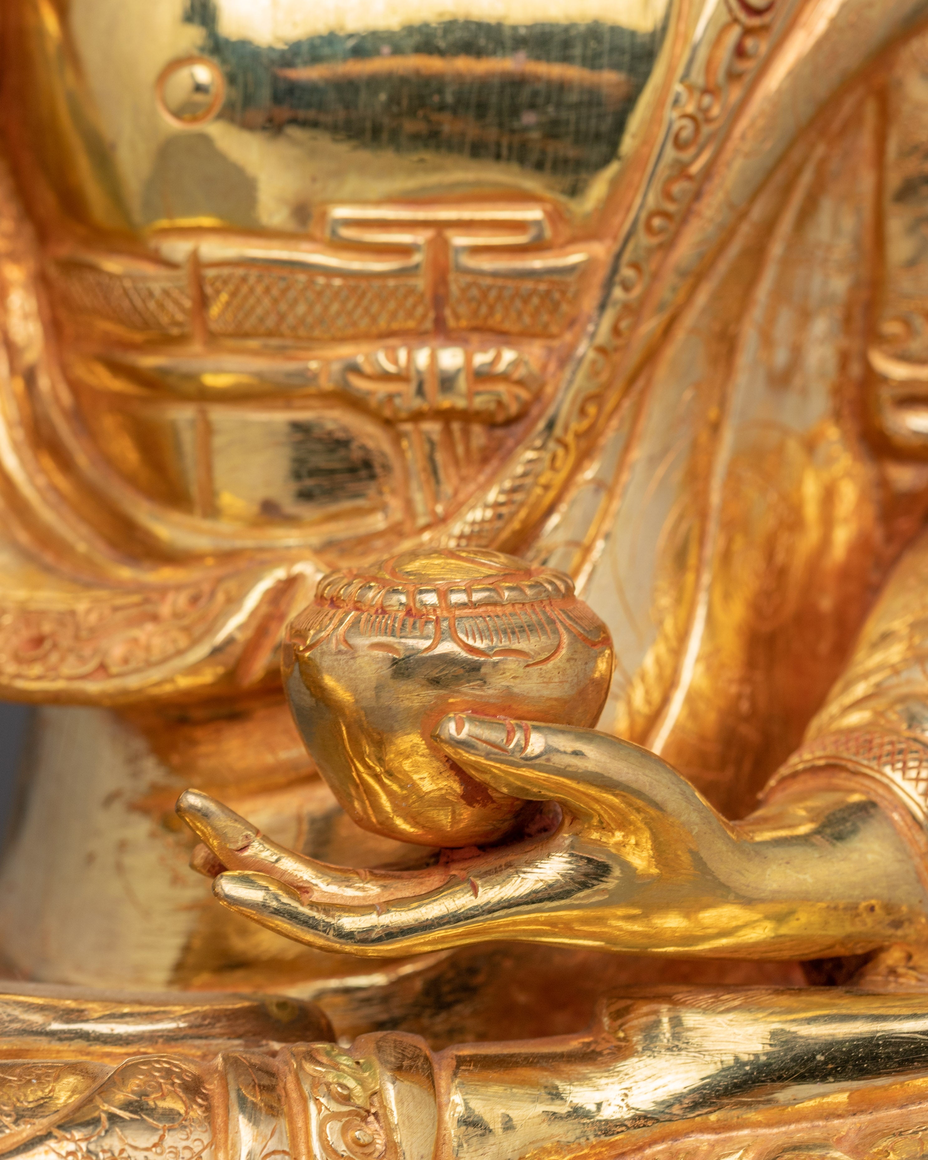 Golden Shakyamuni Buddha Copper Sculpture