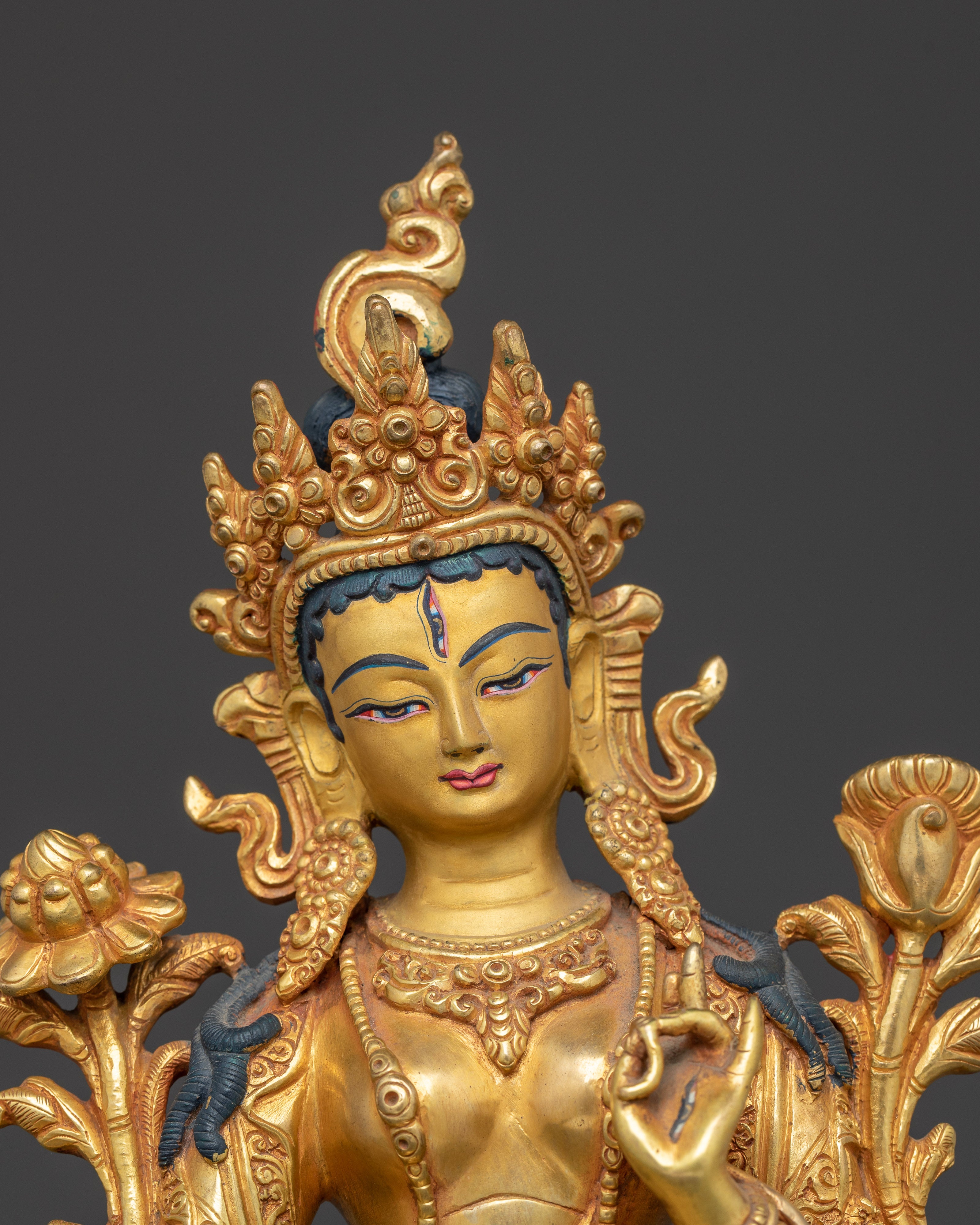 Golden Sita Tara Handmade Artwork: Tibetan Healing Goddess