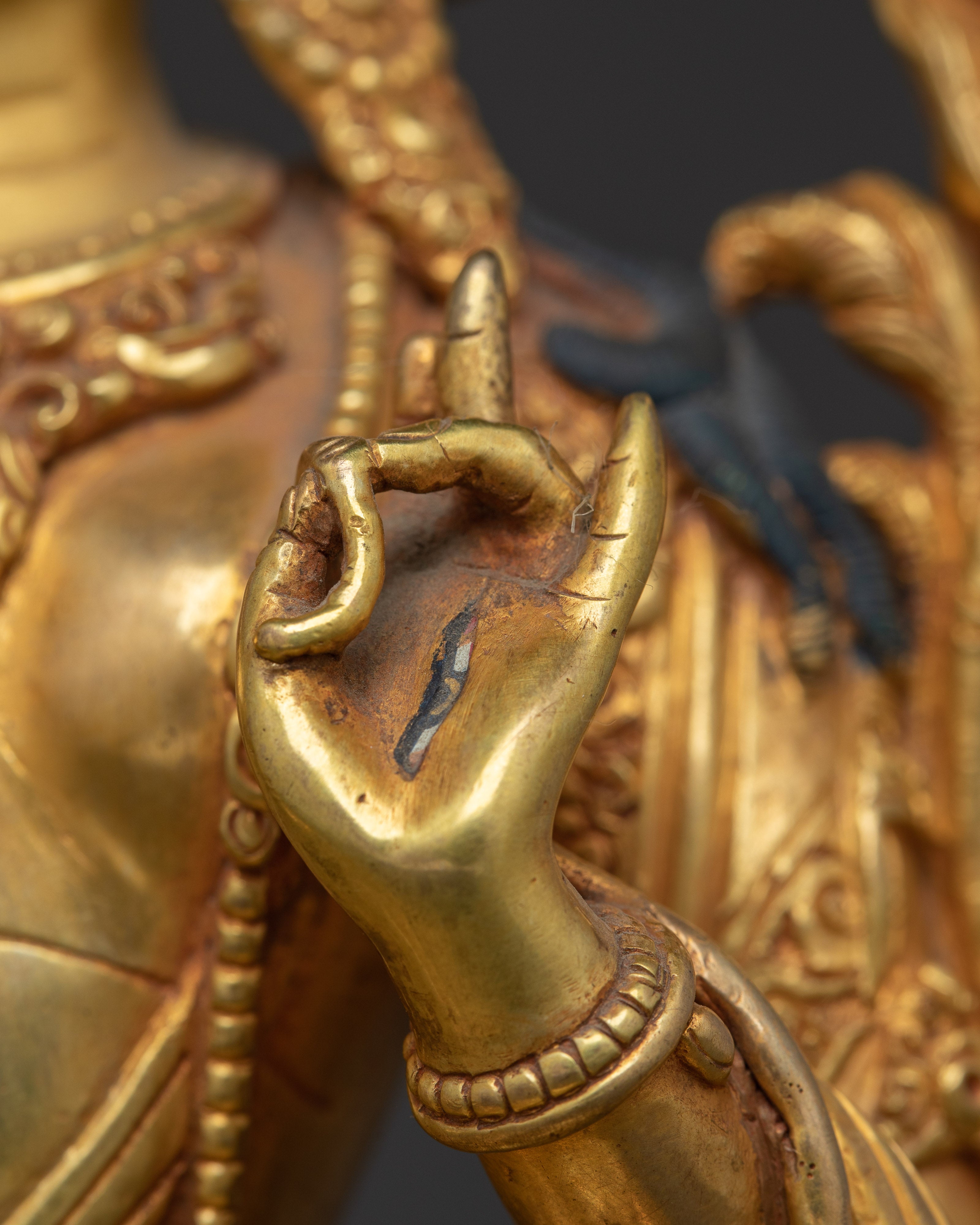 Golden Sita Tara Handmade Artwork: Tibetan Healing Goddess