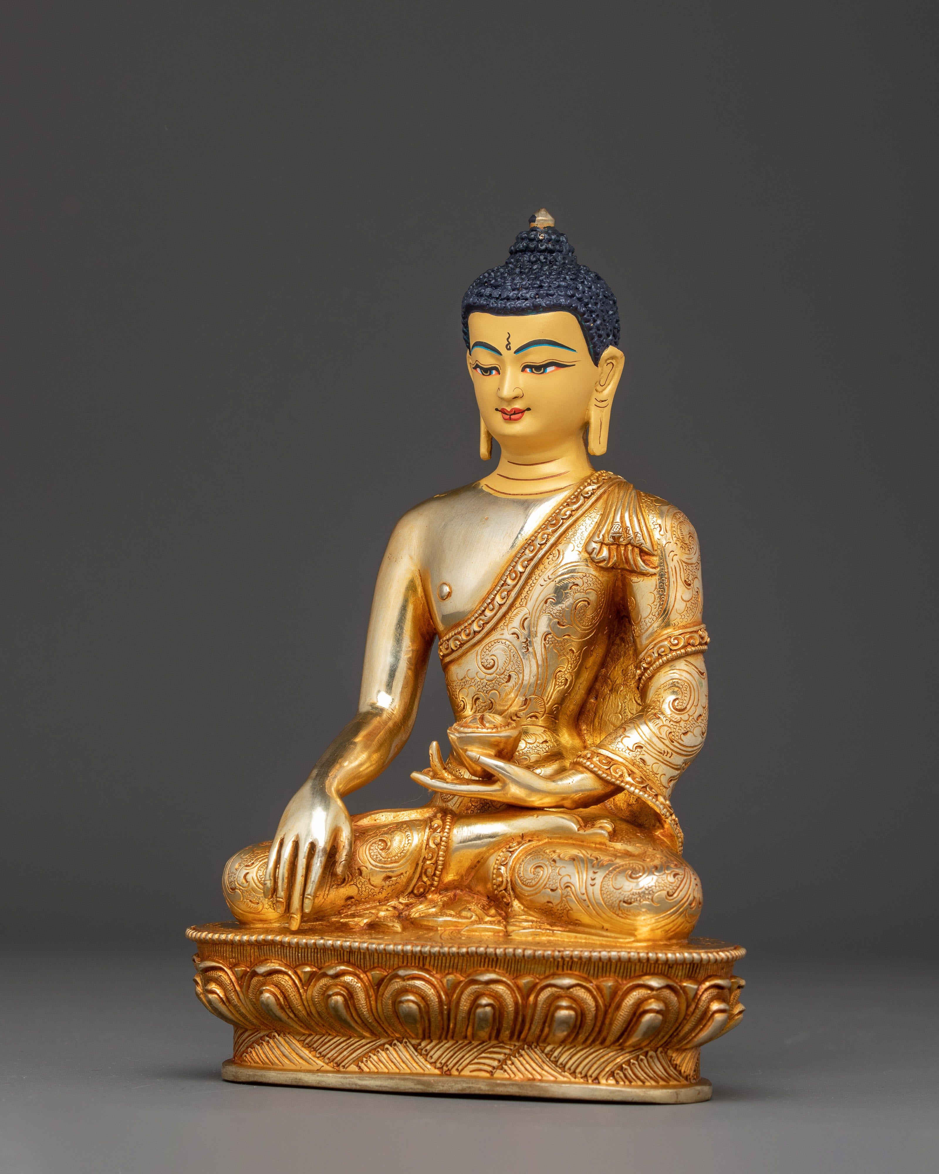 Tibetan Golden Shakyamuni Buddha Sculpture for Meditation