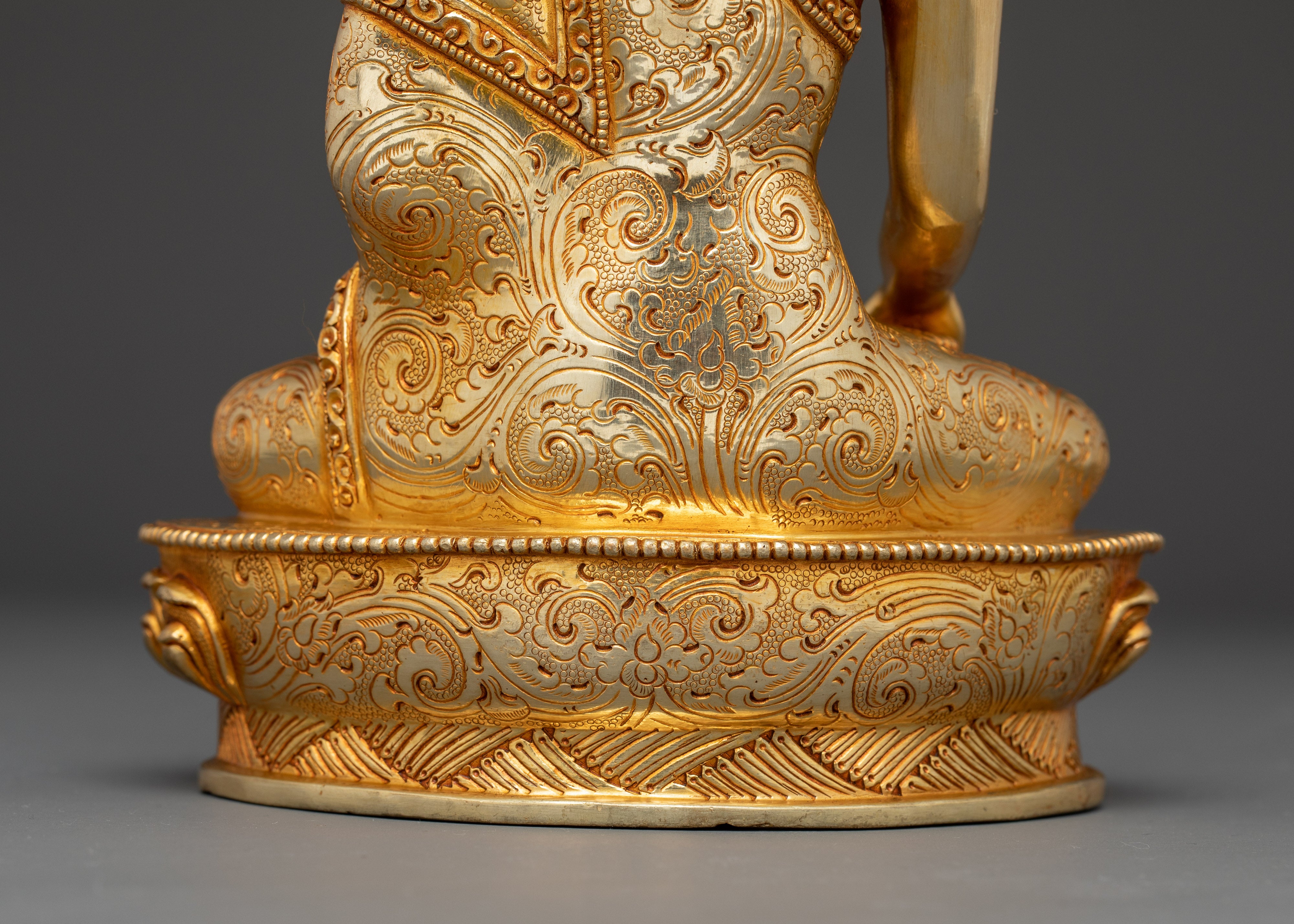 Tibetan Golden Shakyamuni Buddha Sculpture for Meditation