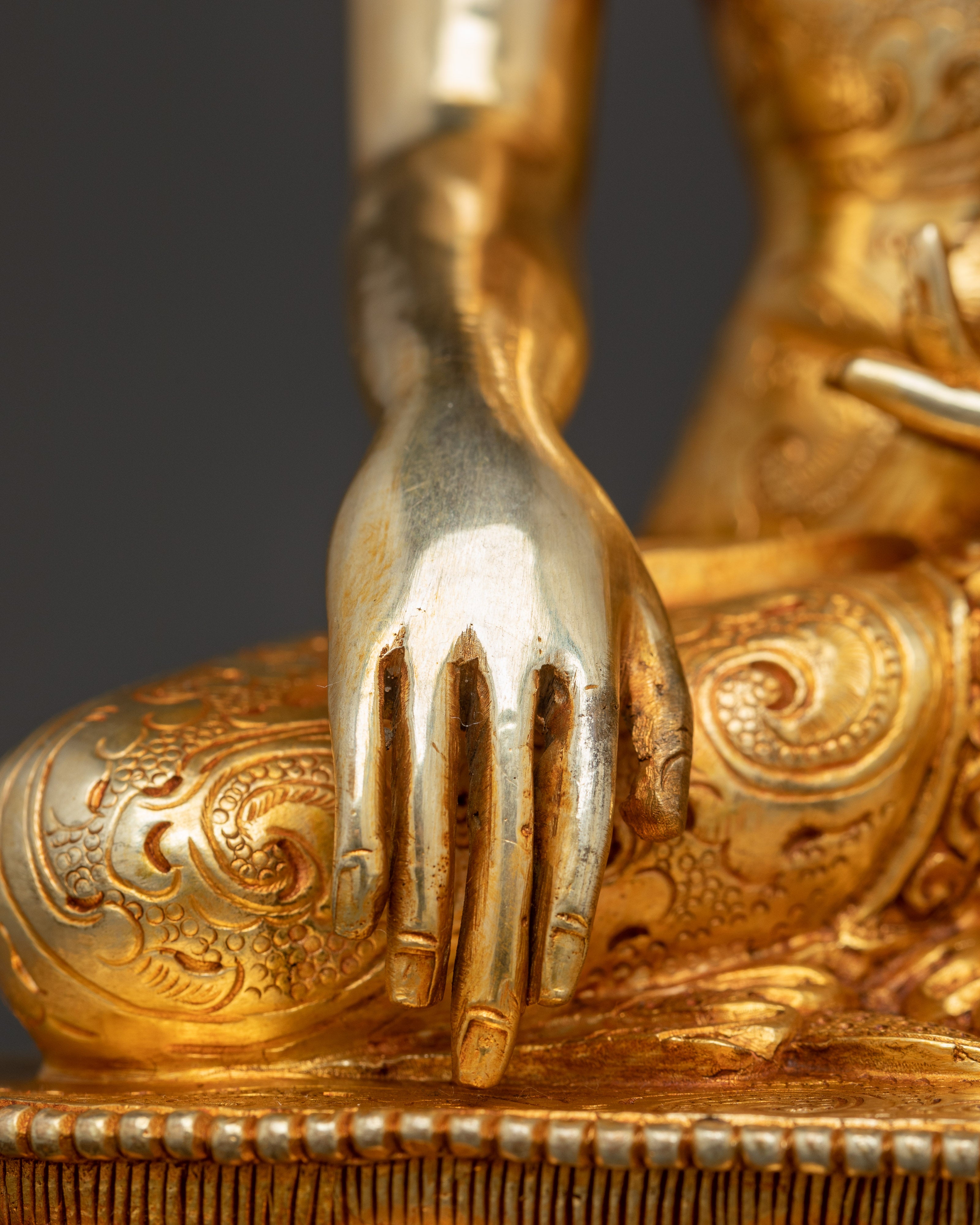Tibetan Golden Shakyamuni Buddha Sculpture for Meditation