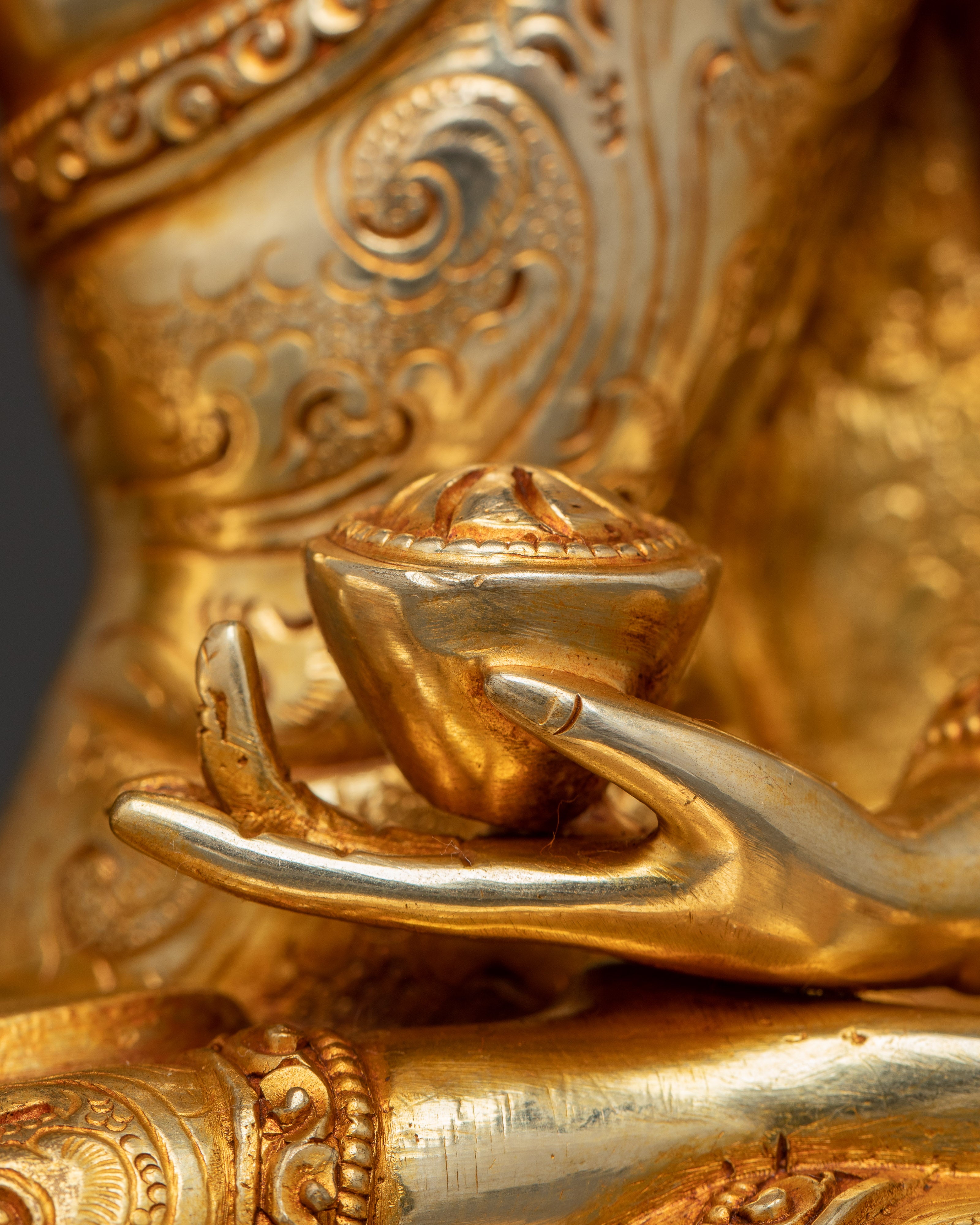 Tibetan Golden Shakyamuni Buddha Sculpture for Meditation