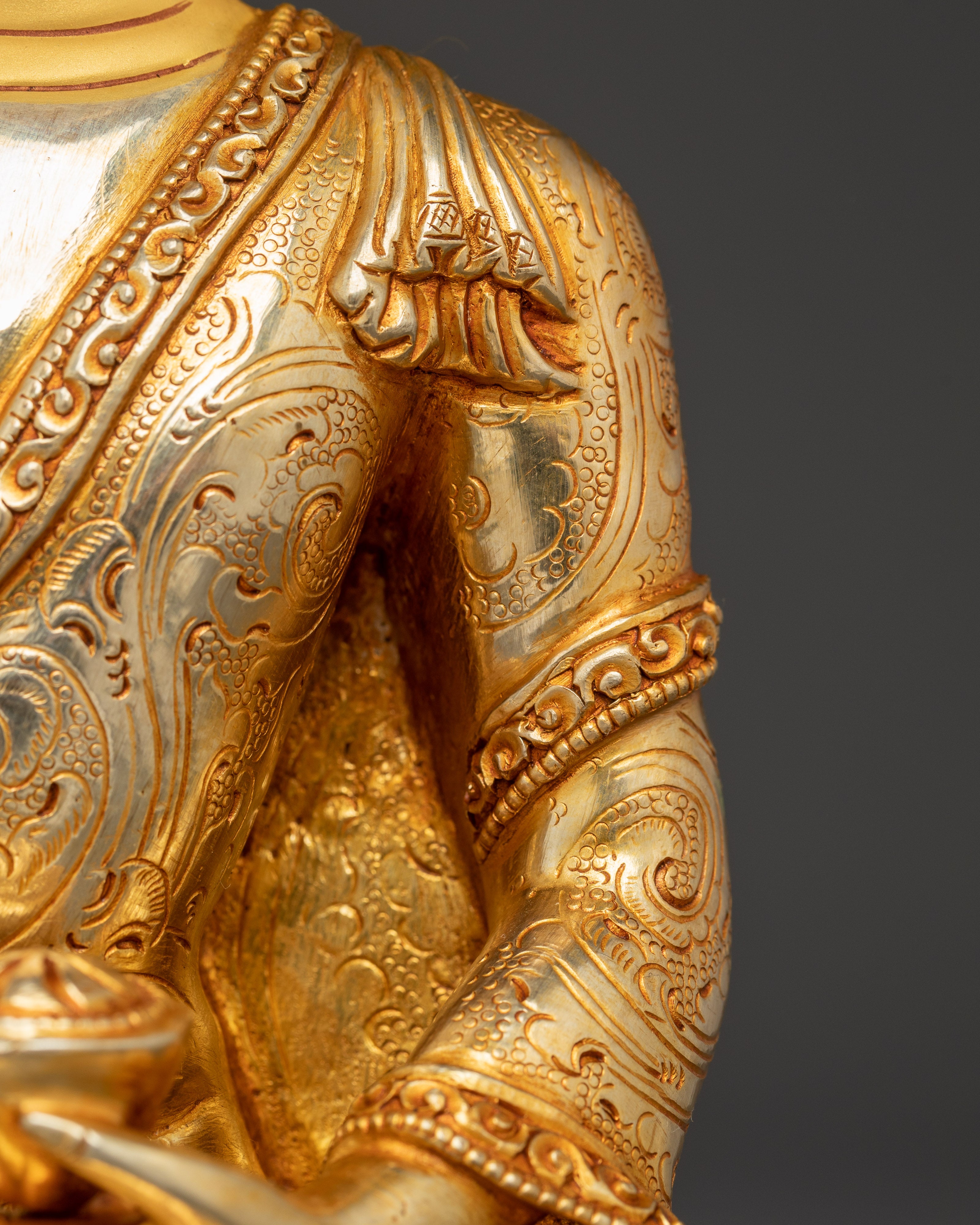 Tibetan Golden Shakyamuni Buddha Sculpture for Meditation
