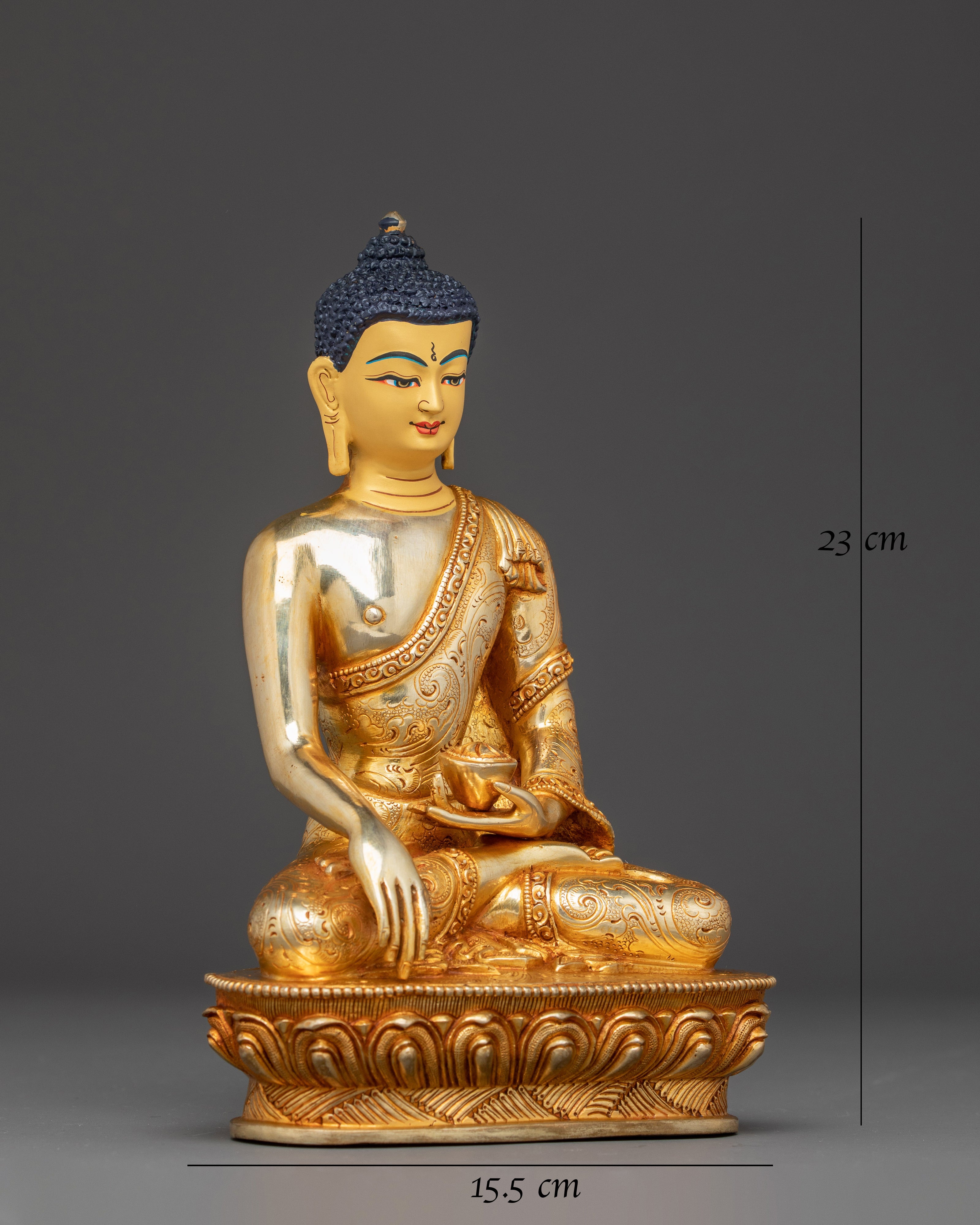 Tibetan Golden Shakyamuni Buddha Sculpture for Meditation