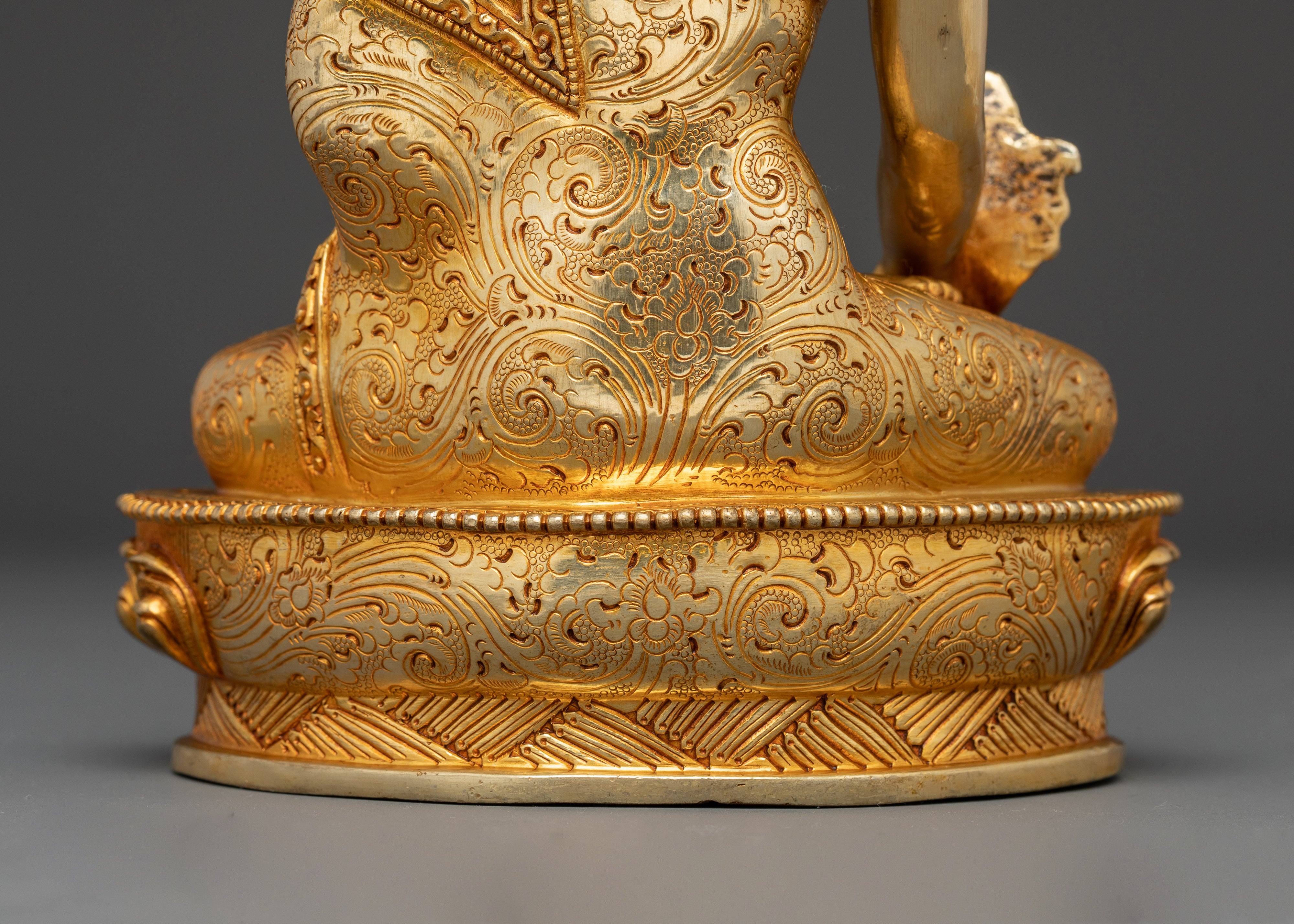 24K Gold Gilded Copper Medicine Buddha Art