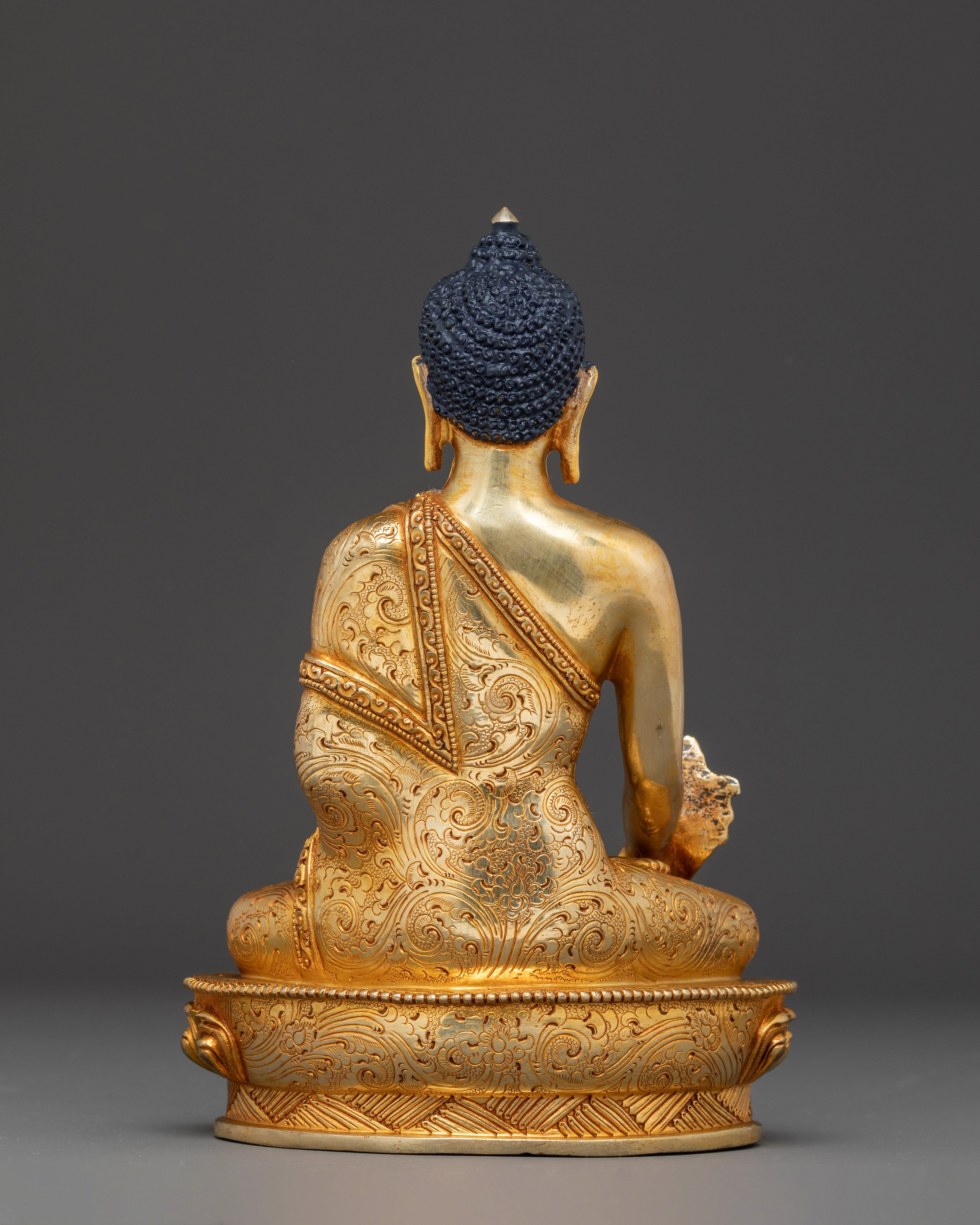 24K Gold Gilded Copper Medicine Buddha Art
