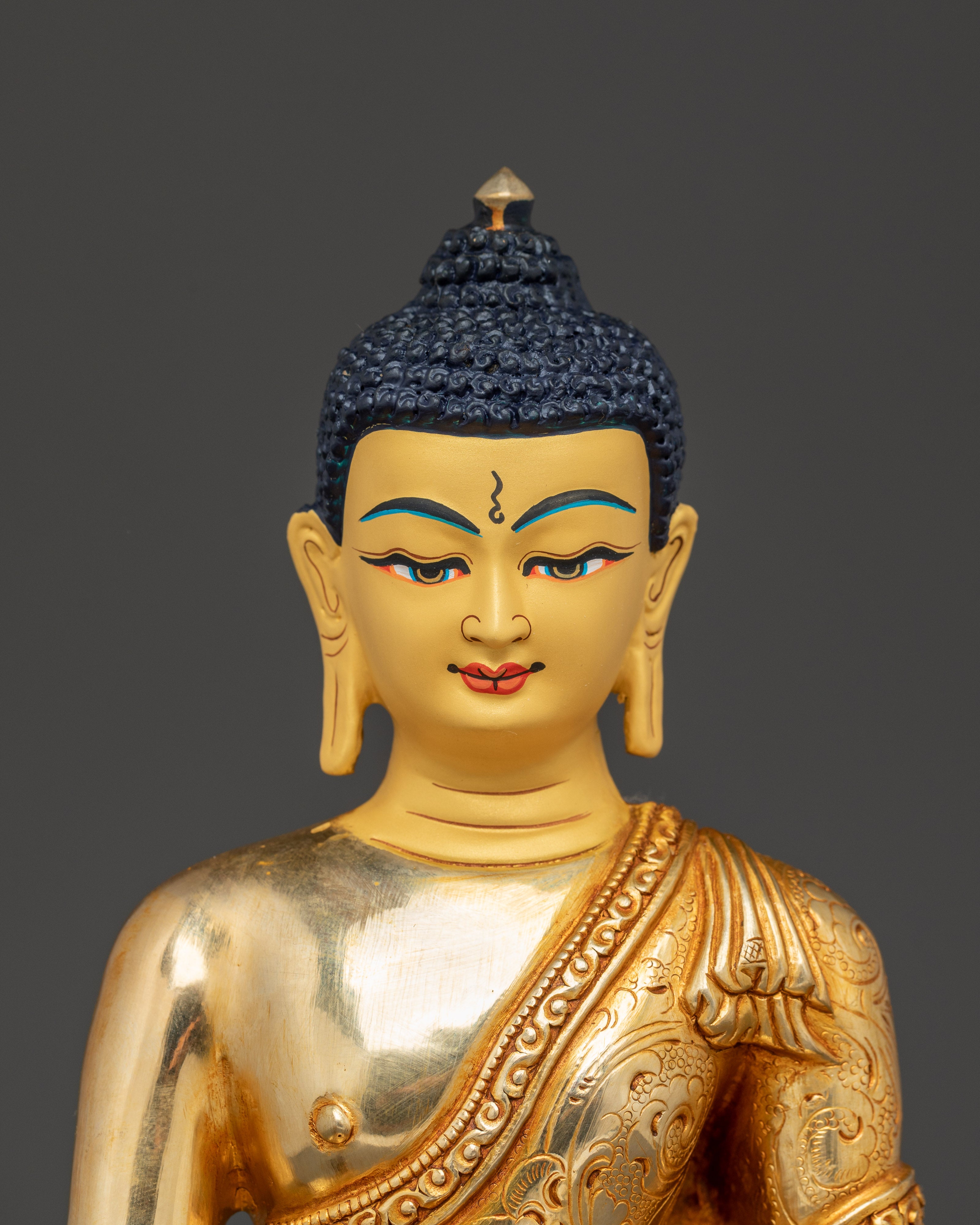 24K Gold Gilded Copper Medicine Buddha Art