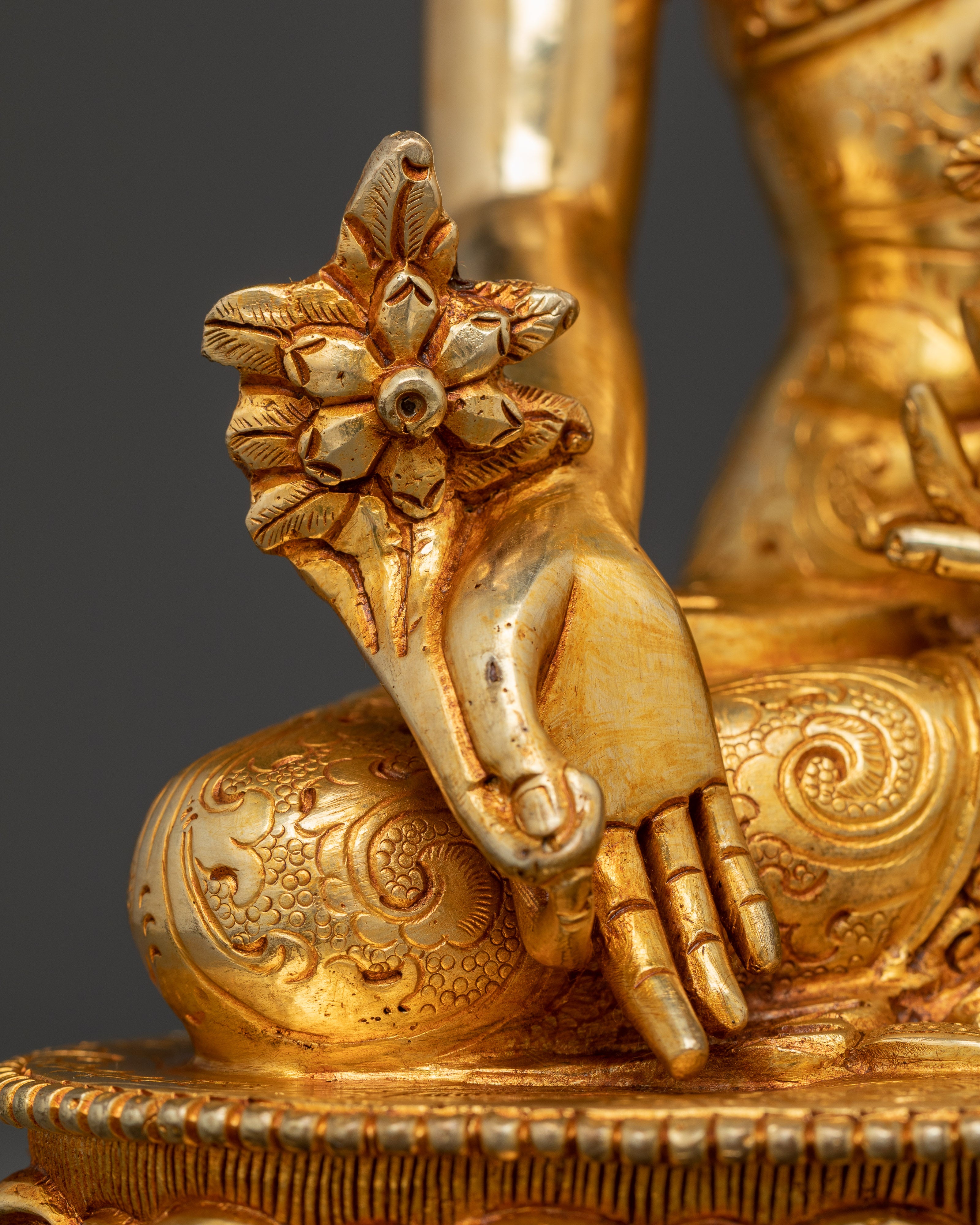 24K Gold Gilded Copper Medicine Buddha Art