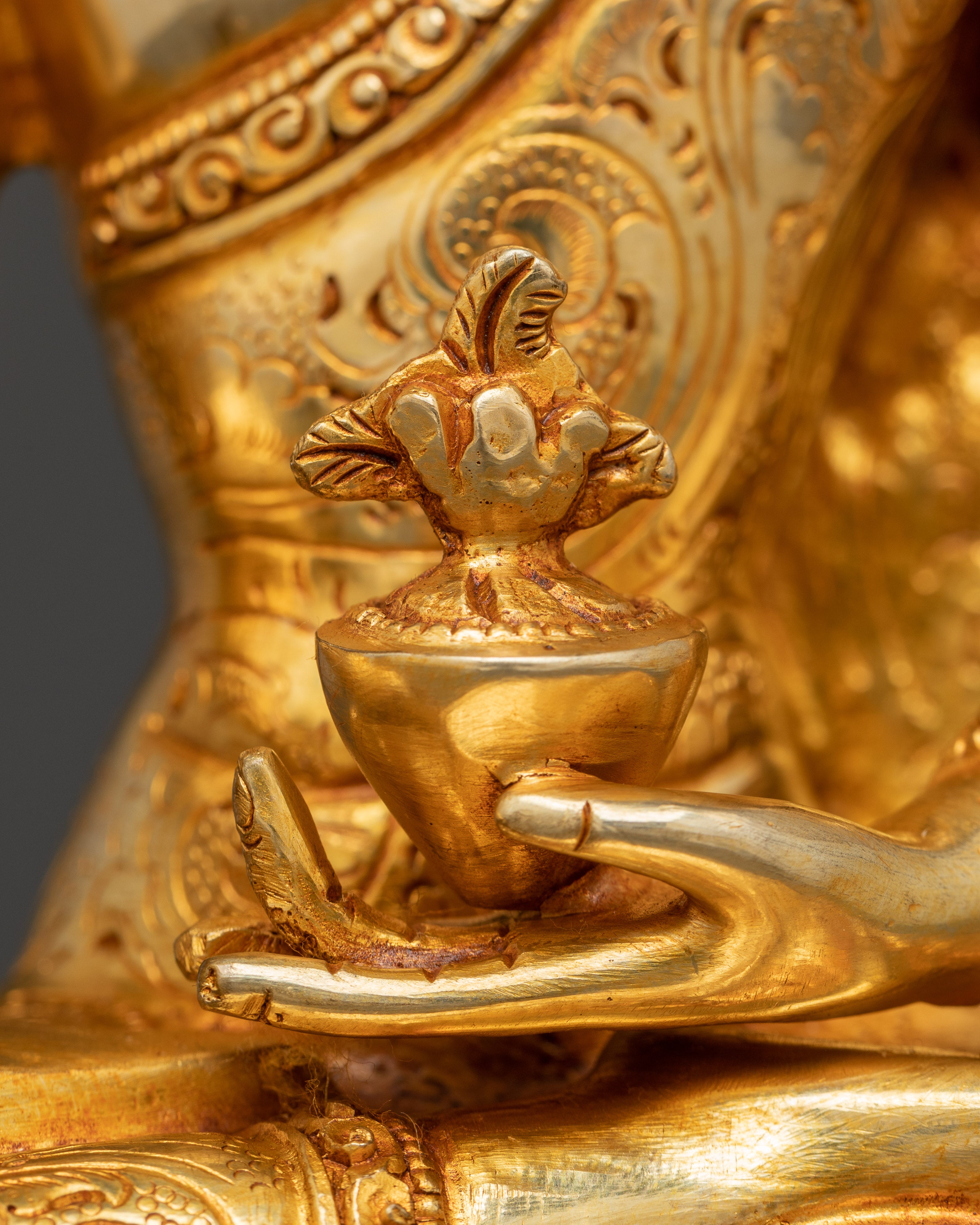 24K Gold Gilded Copper Medicine Buddha Art