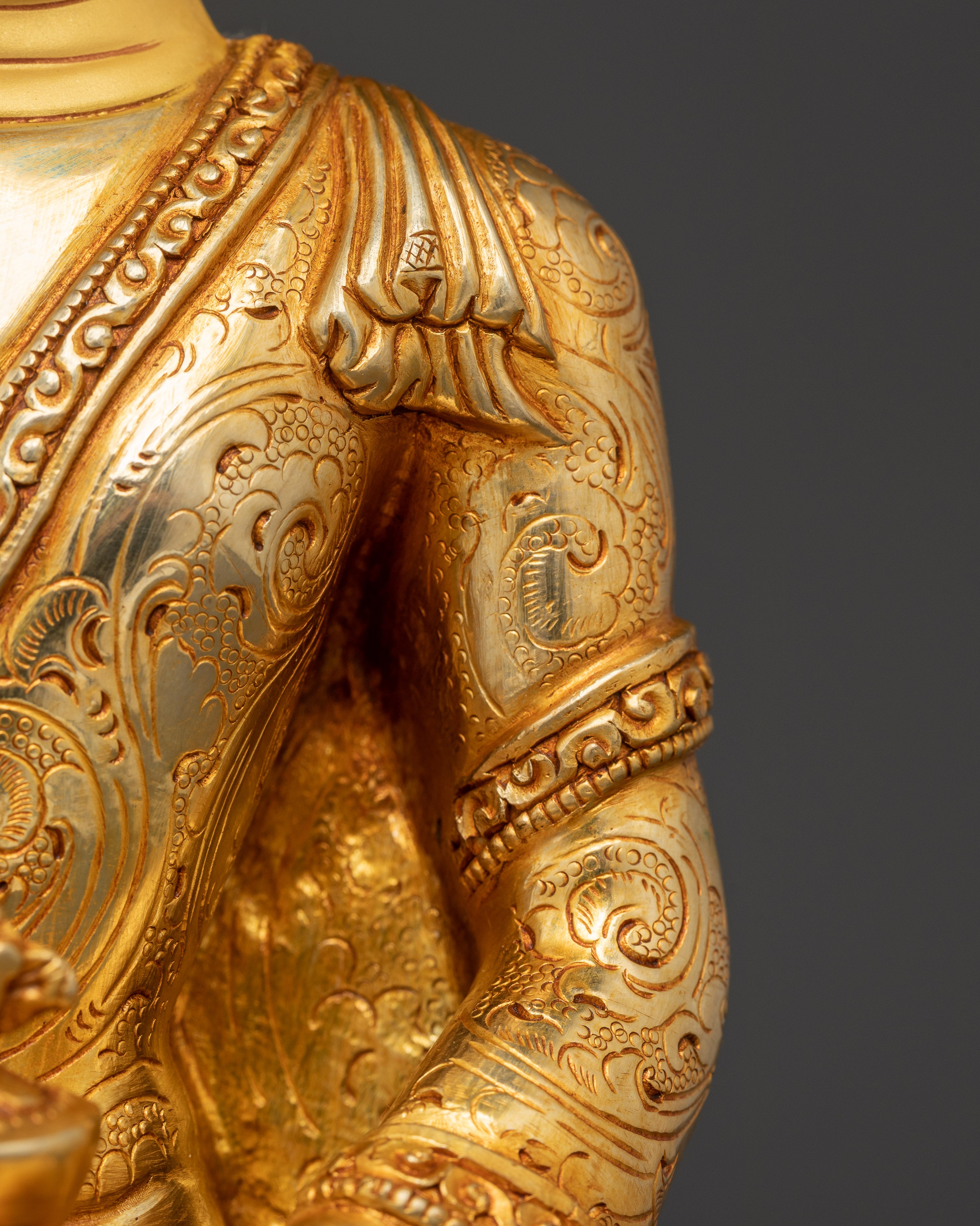 24K Gold Gilded Copper Medicine Buddha Art