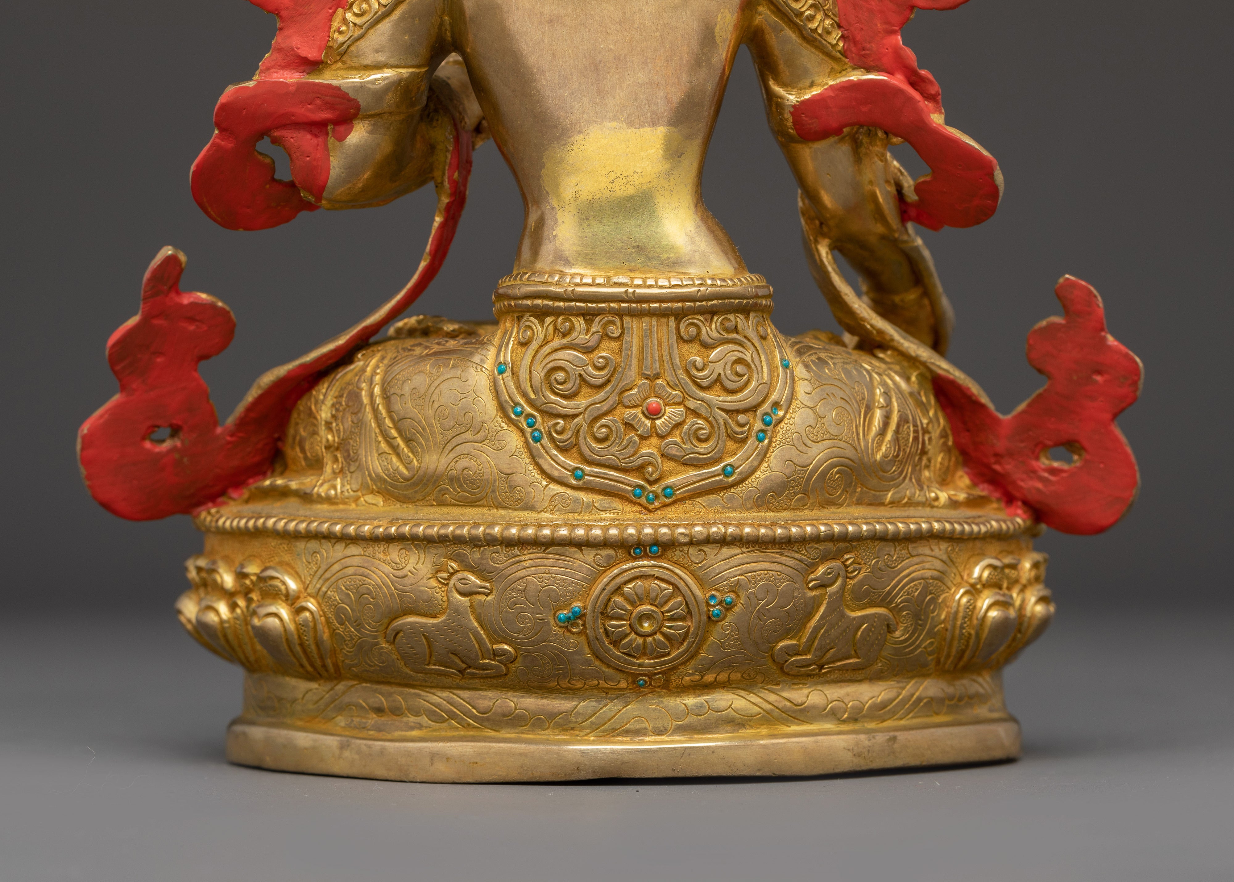 Golden White Tara Figurine: Tibetan Healing Deity