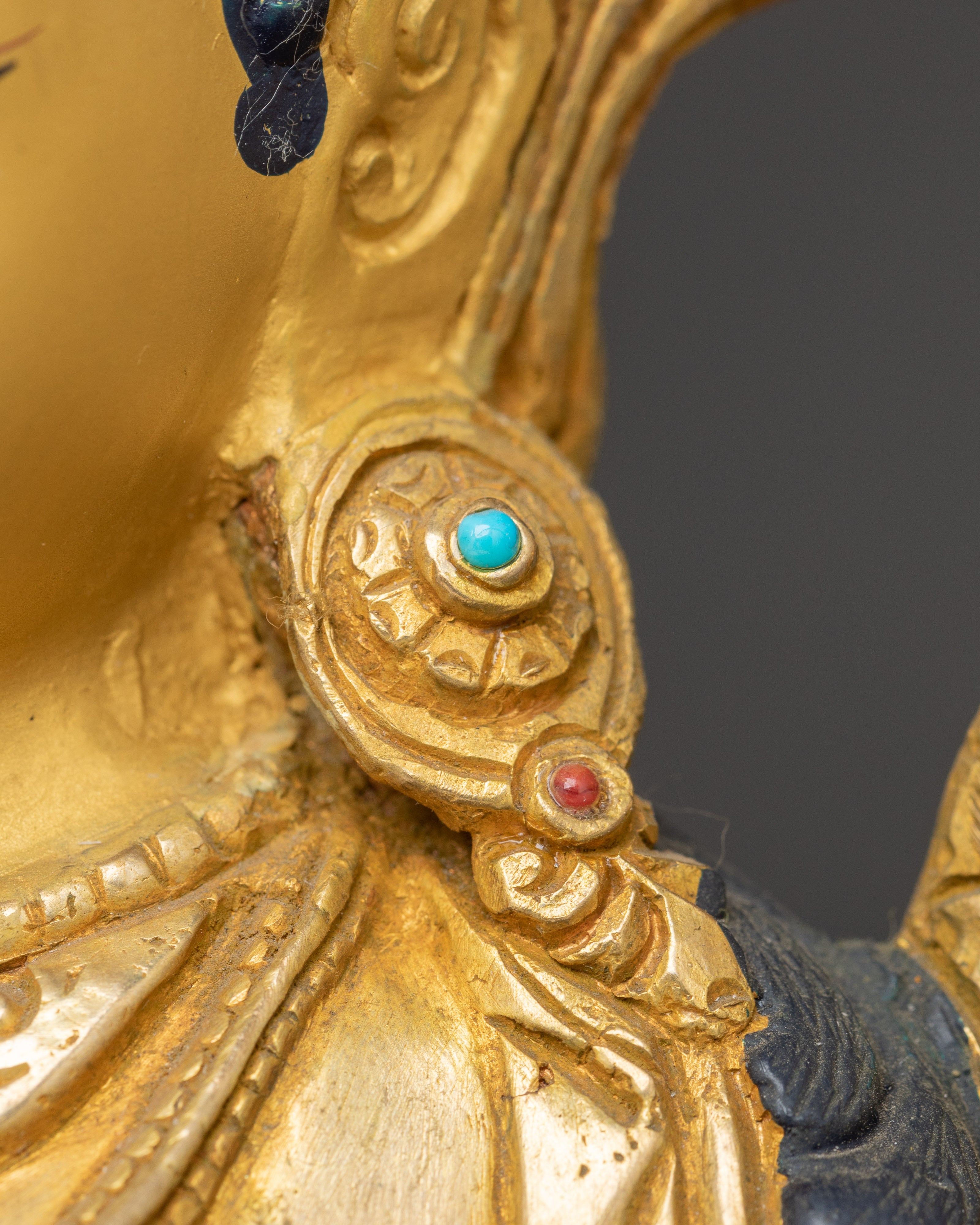 Golden White Tara Figurine: Tibetan Healing Deity