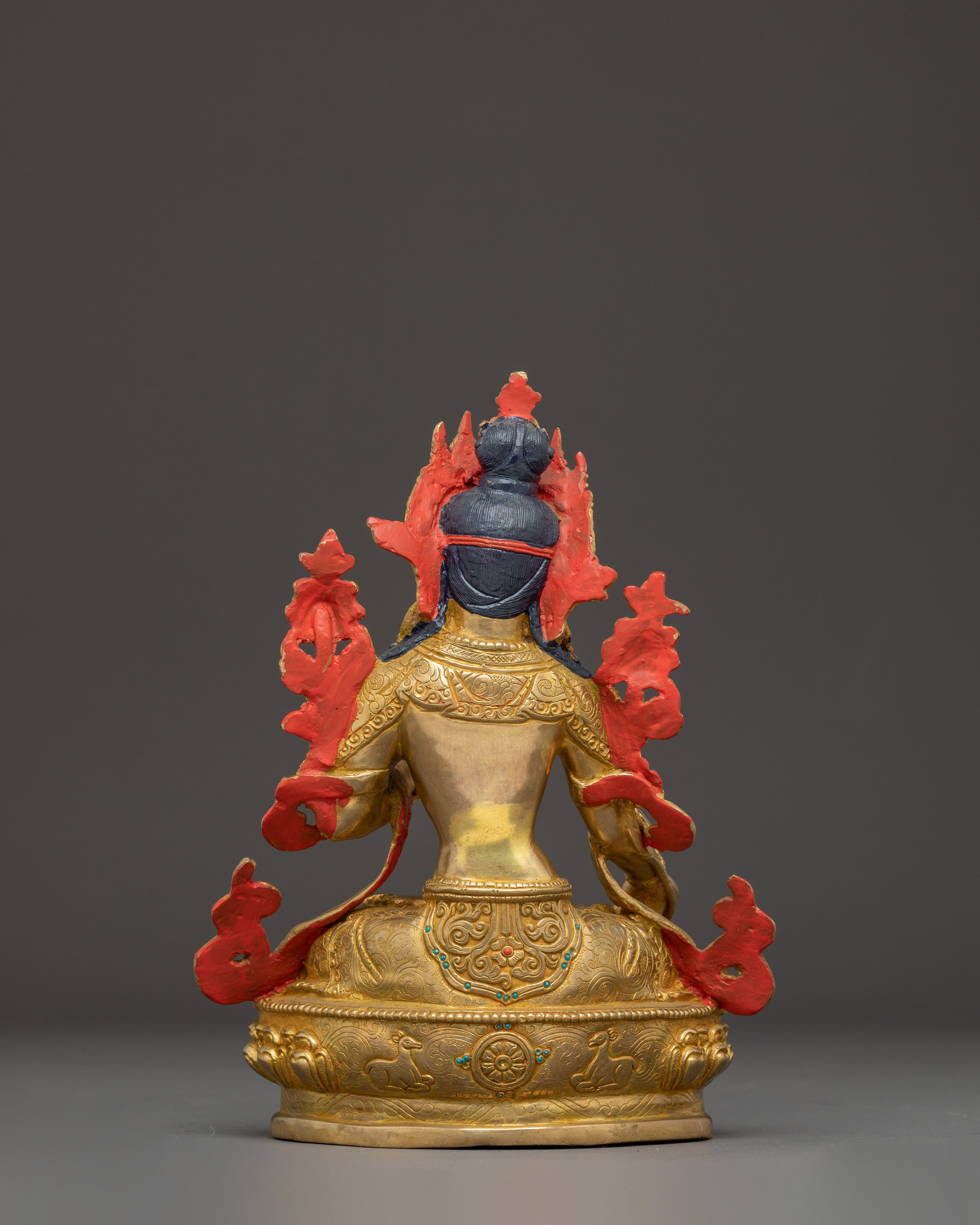 Golden White Tara Figurine: Tibetan Healing Deity