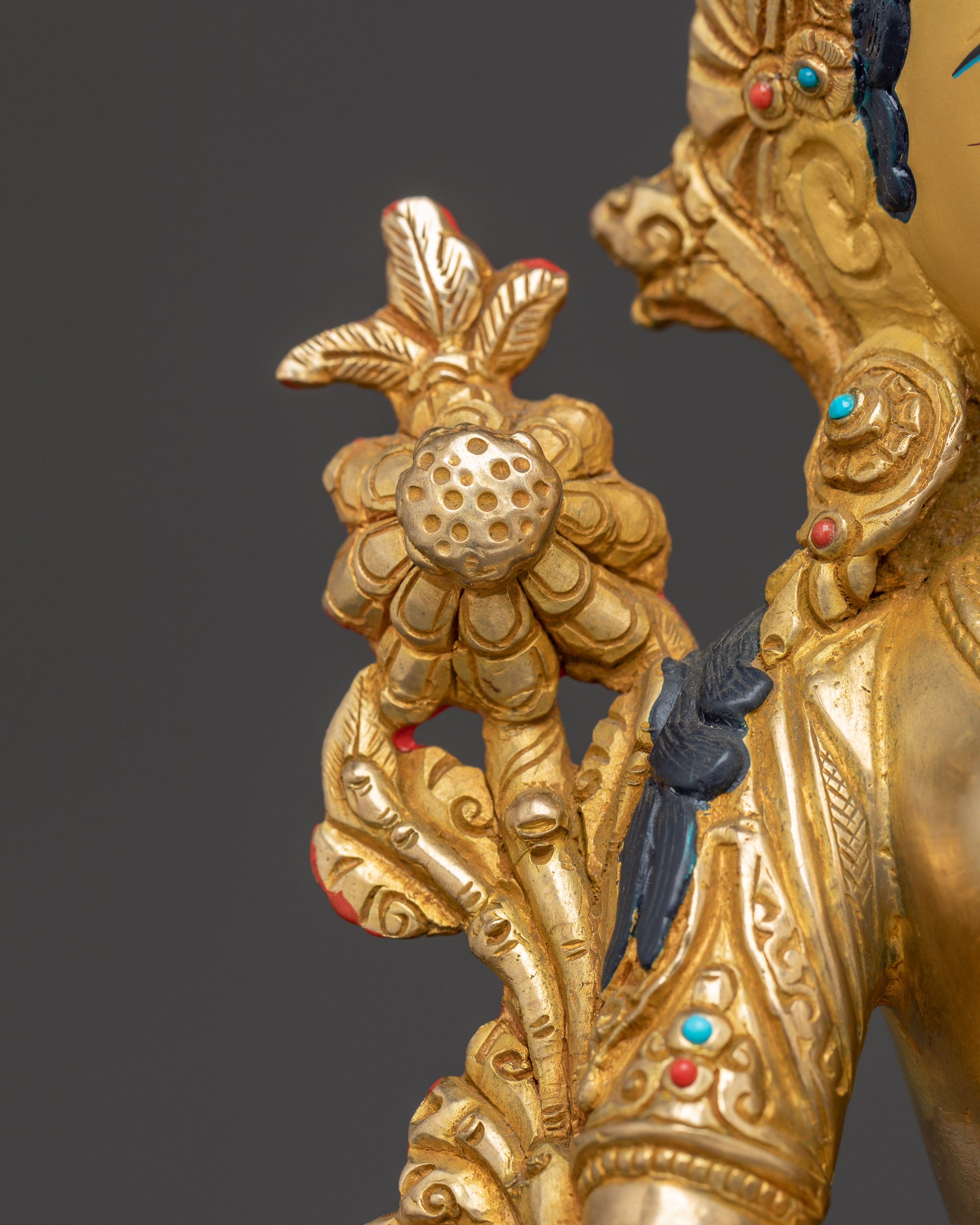 Golden White Tara Figurine: Tibetan Healing Deity
