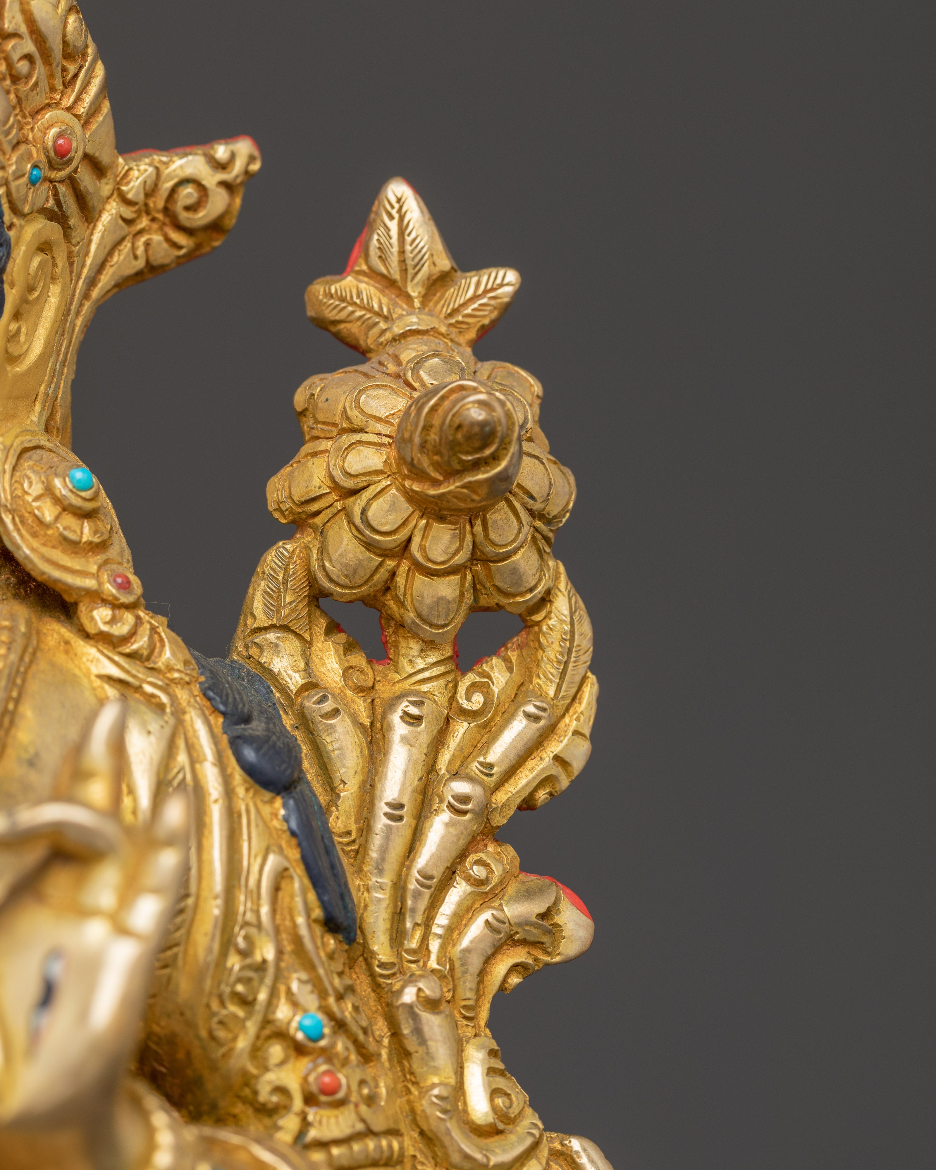 Golden White Tara Figurine: Tibetan Healing Deity