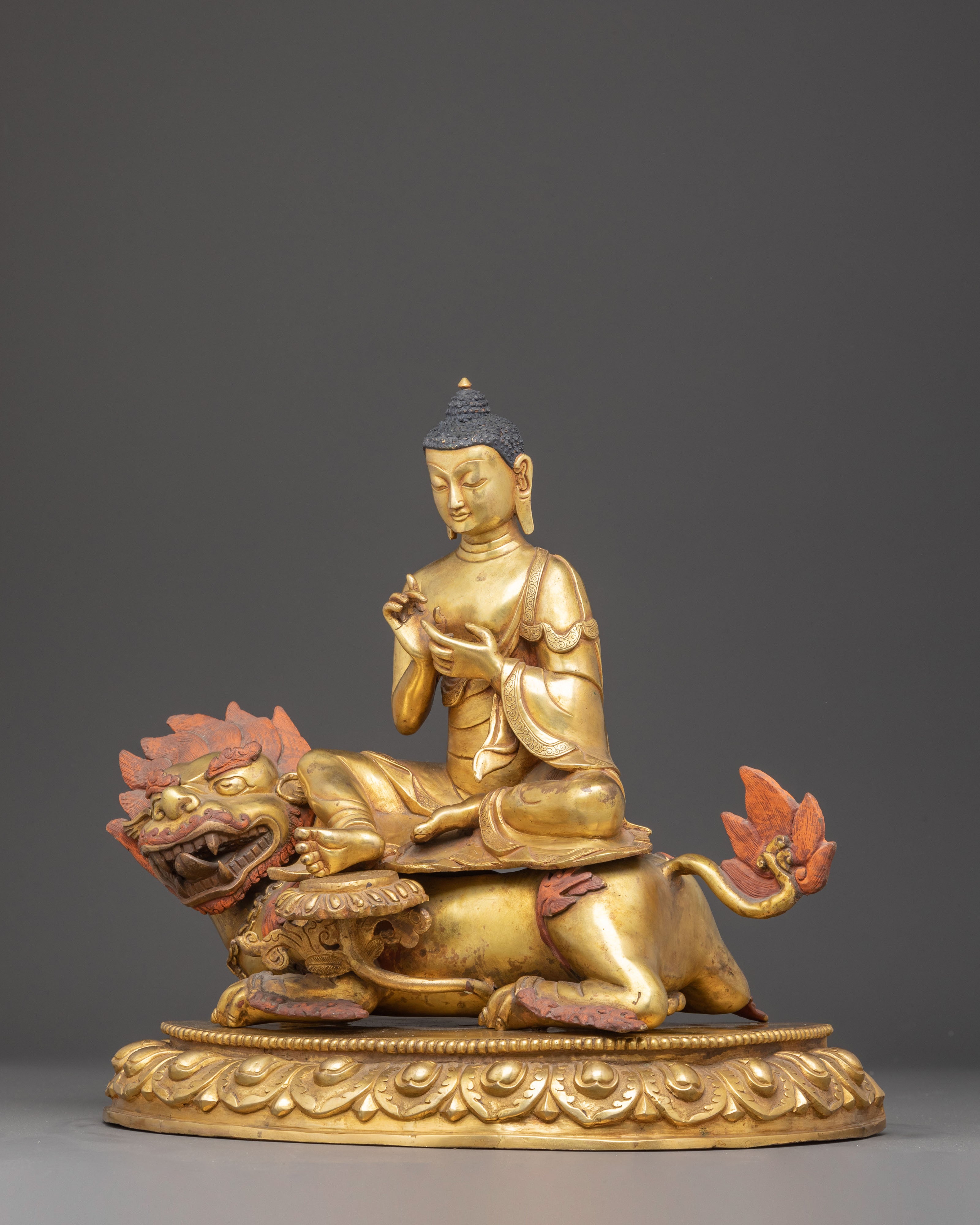 Statue of Vairocana on a Snow Lion | The Cosmic Buddha