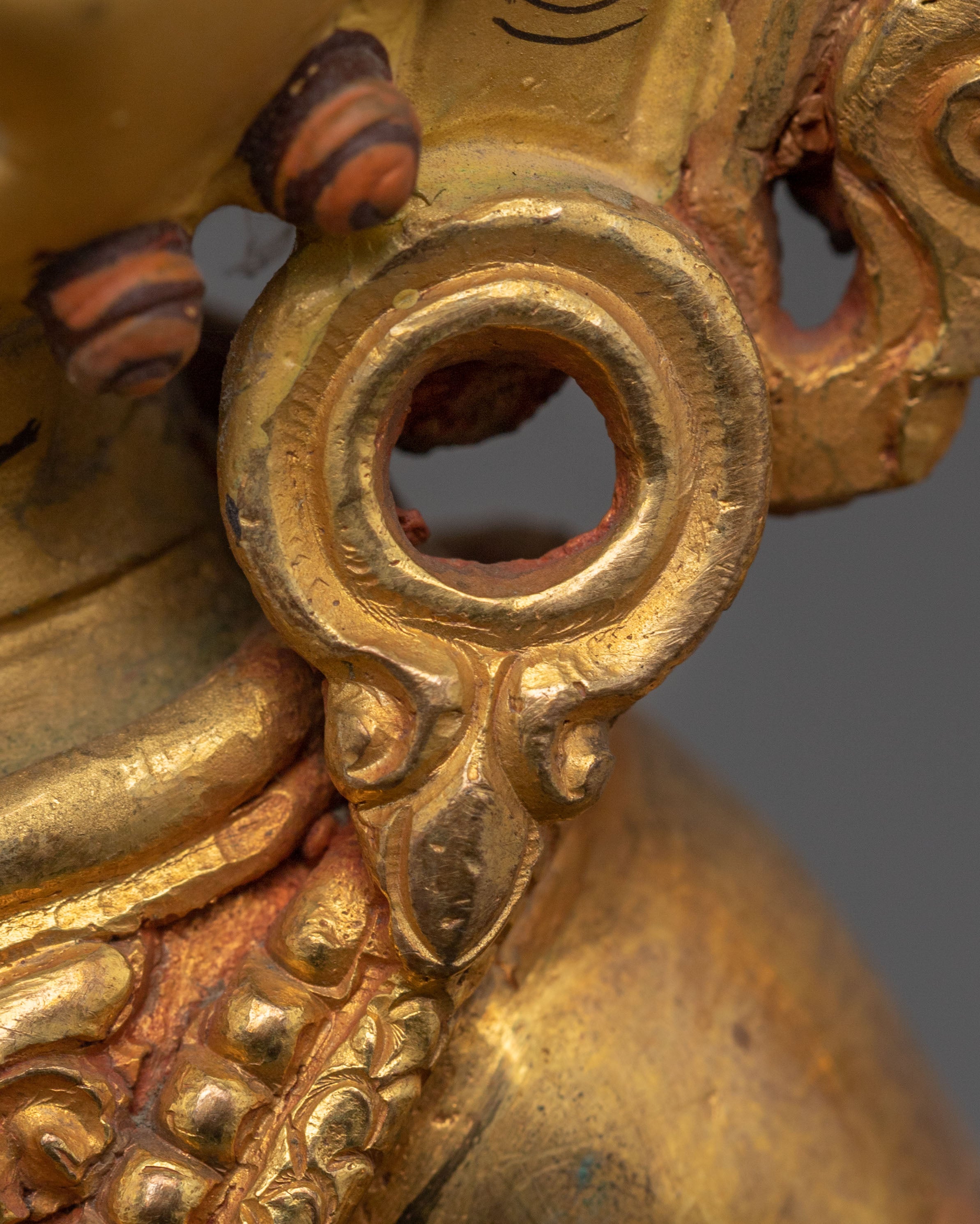 Gold Gilded Black Dzambhala: Himalayan Wealth Deity